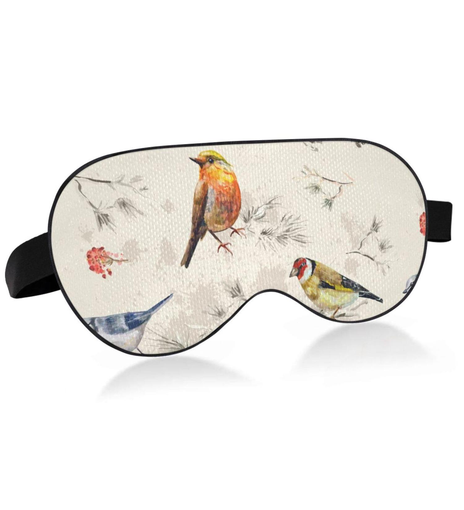 Haskirky Light Blocking Eye Mask - Adjustable for Men and Women - Ideal for Travel, Yoga, Meditation, and Office - Deep Sleep Comfort - Cartoon Birds Design - Buy Online on GoSupps.com