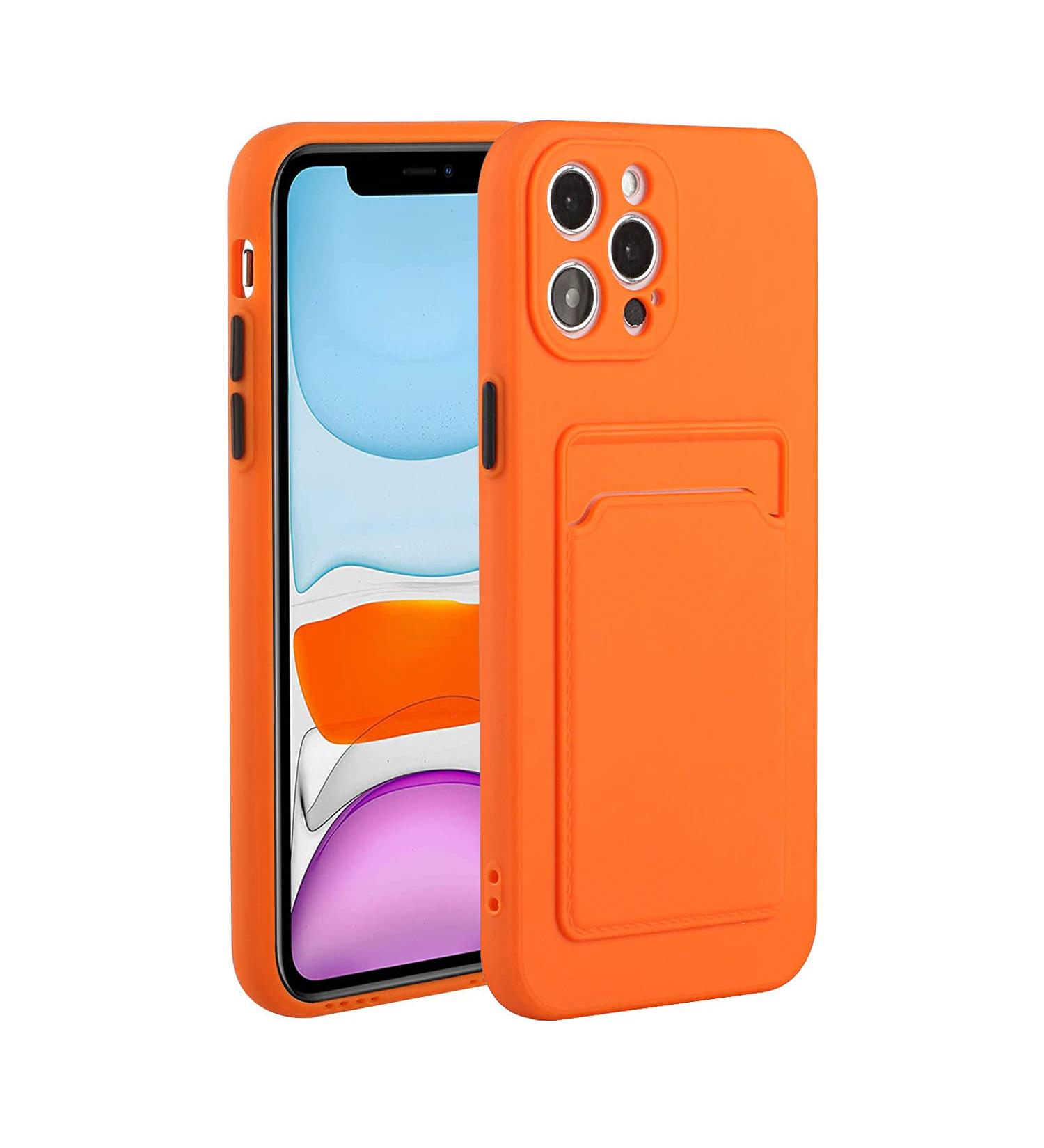 Buy Tivenfezk Nadoli Ultra Thin iPhone 15 Pro Silicone Case - Shockproof Scratch-Resistant Wallet Cover with Credit Card Holder - Durable TPU Protective Case in Orange - Buy Online on GoSupps.com