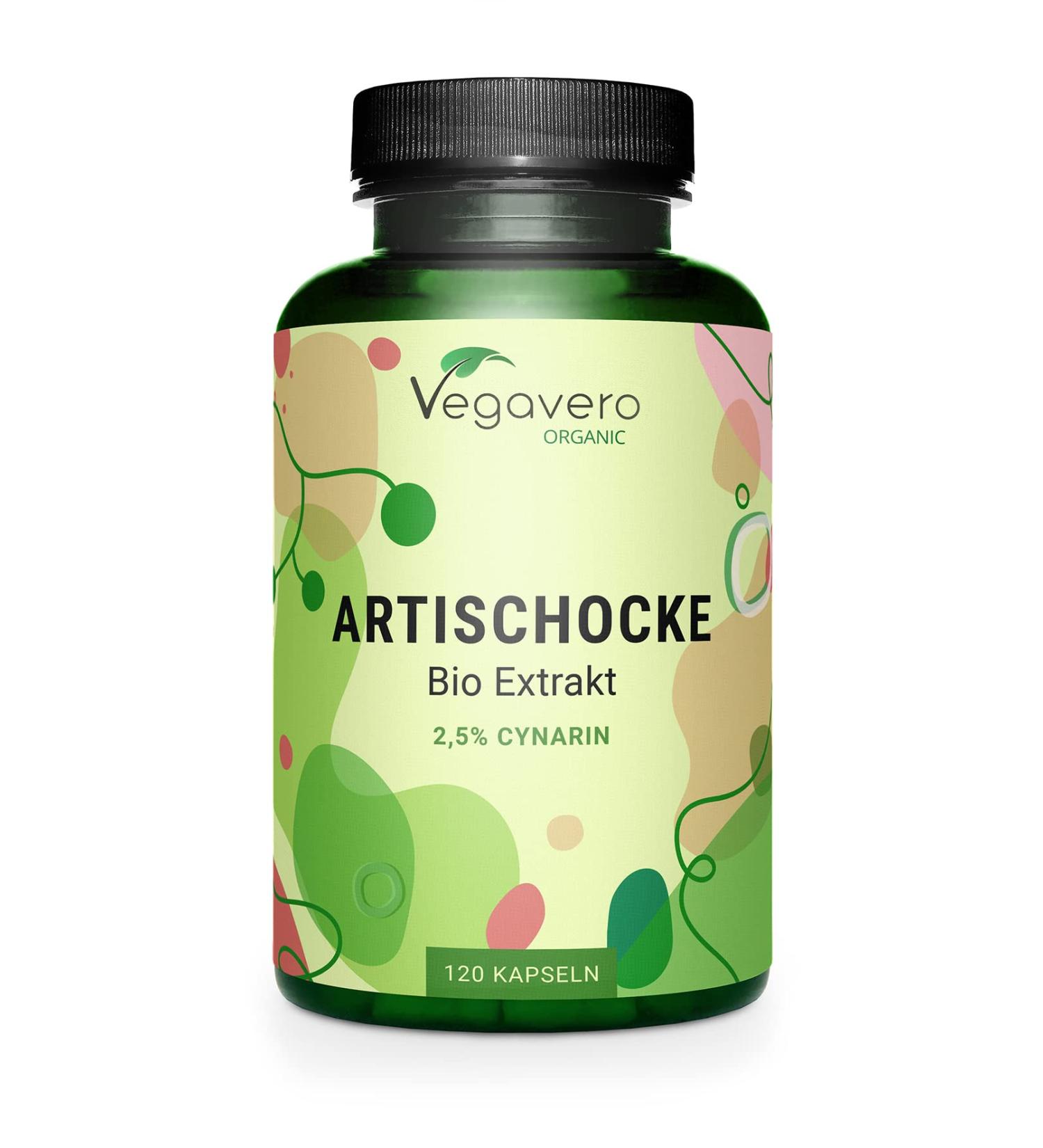 Vegavero Organic Artichoke | 2000mg (20:1) Artichoke Extract High Strength | No Leaf Fibre No Inulin | 2.5% Cynarin | NO Additives Lab-Tested | Made in Germany | 120 Artichoke Capsules | Vegan - Buy Online on GoSupps.com