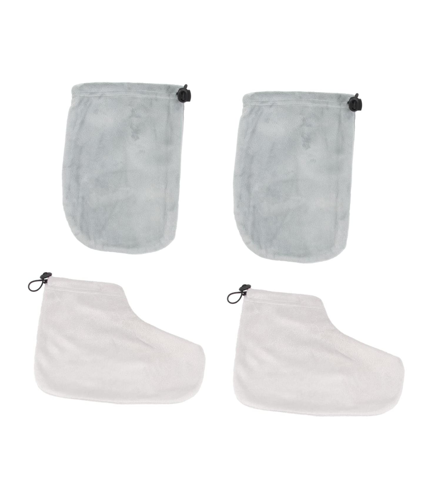 WOONEKY Ensemble 2 Paires Chauffe-mains et Chauffe-pieds Coton Isolant Bain de Cire Paraffine pour Soins Mains et Pieds Spa Domicile 28.00X20.00X0.50CM gris - Buy Online on GoSupps.com
