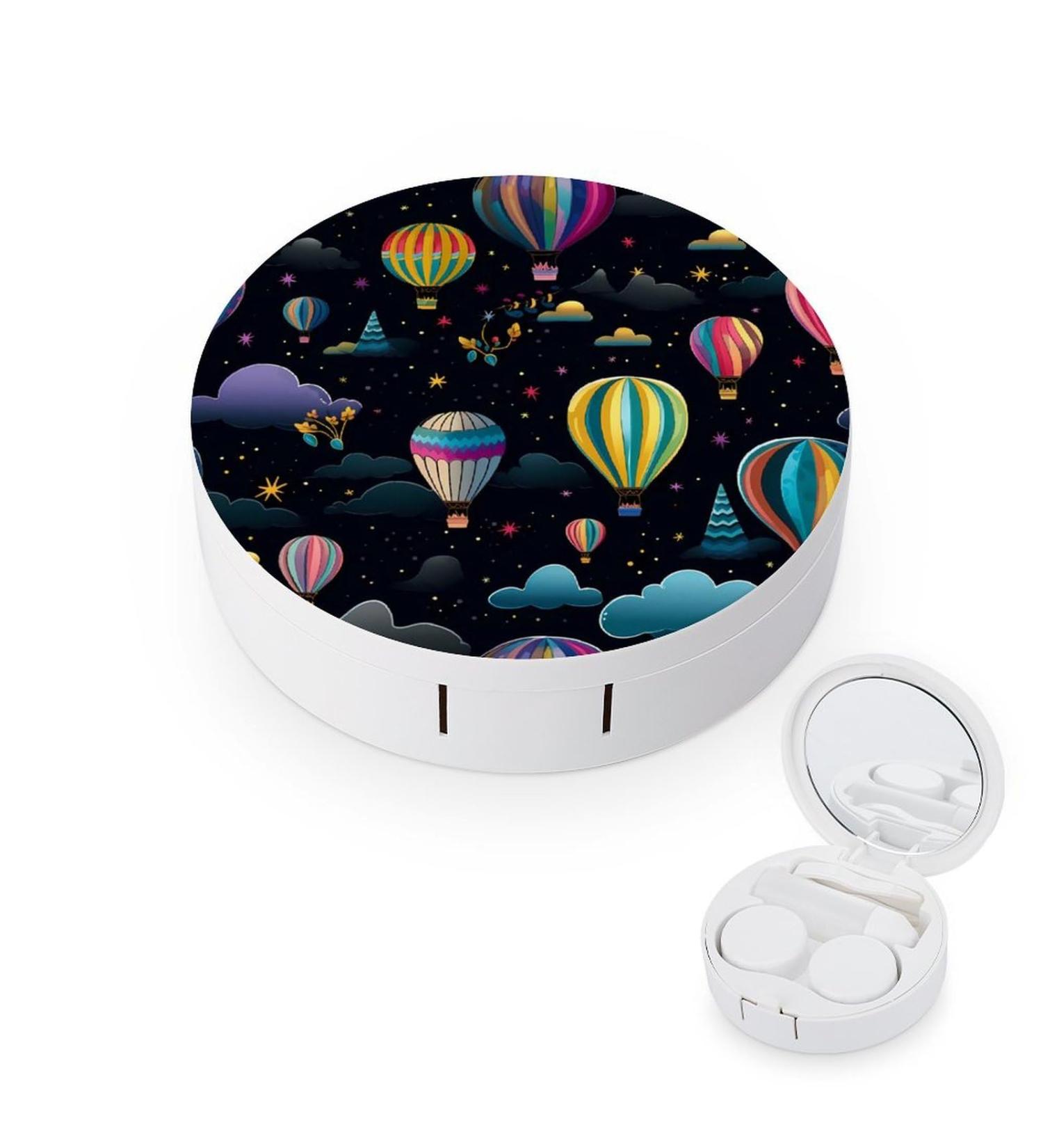 Portable Hot Air Balloons Contact Lens Travel Kit - Cute Star Design with Mirror for Outdoor Use - Buy Online on GoSupps.com