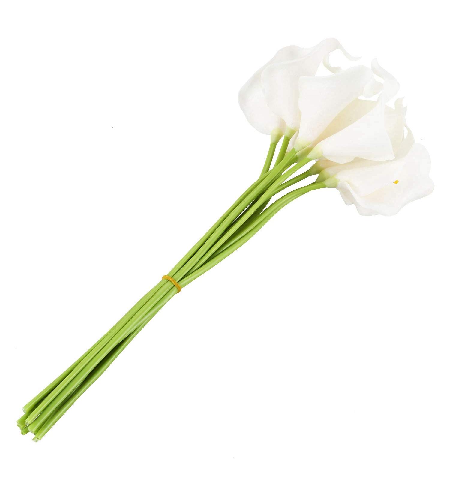 Buy PHTOIT Calla Lily 10 Head Latex Real Touch KC51 White - Premium Quality Artificial Flowers for International Shipping - Buy Online on GoSupps.com
