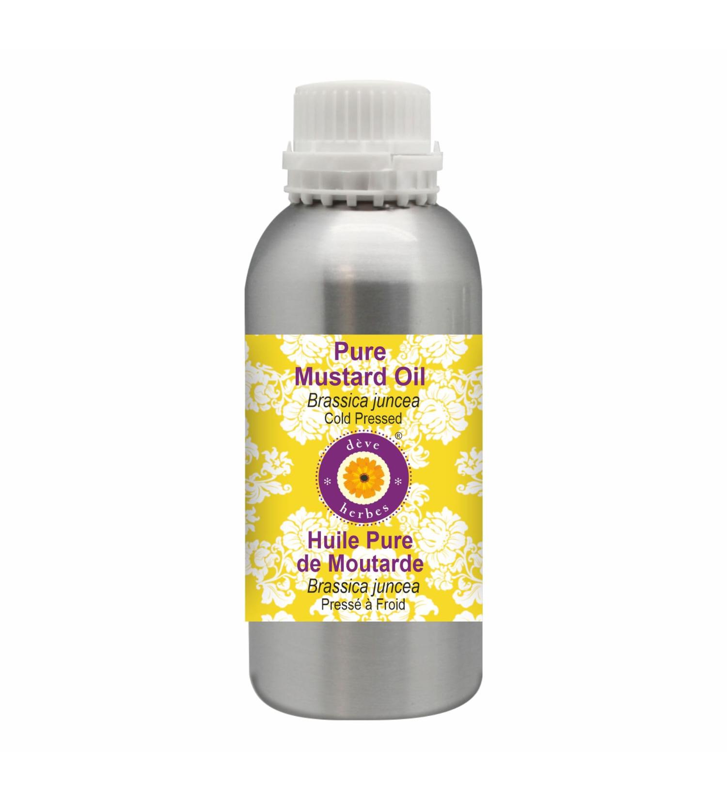 Deve Herbes Pure Mustard Oil (Brassica juncea) Cold Pressed 1250ml (42 oz) - Buy Online on GoSupps.com