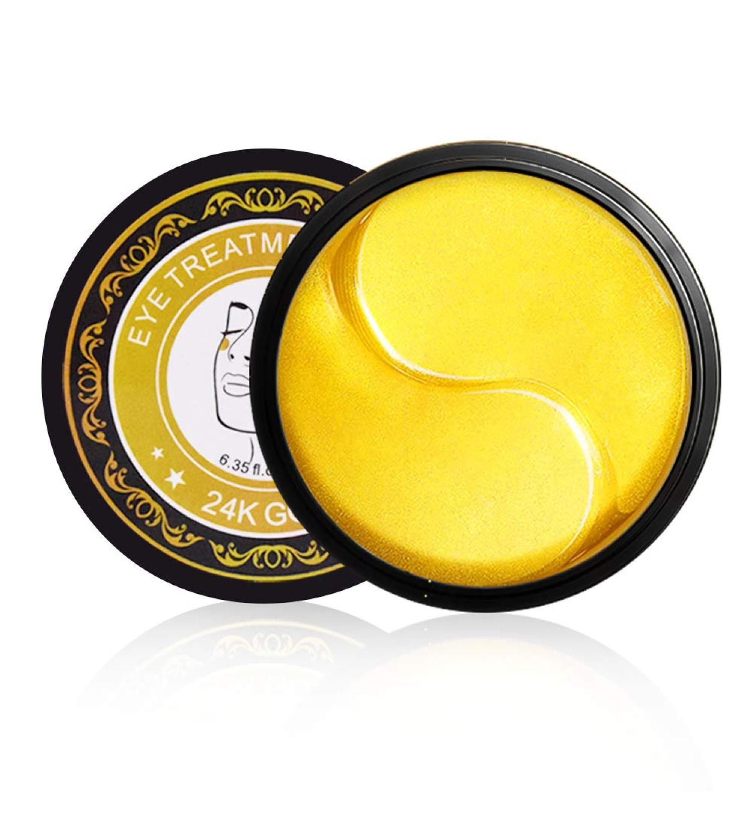 Golden Under Eye Patches - 30 Pairs Eye Gels with Amino Acids & Collagen | Rejuvenate Dark Circles & Puffy Eyes - Travel-Friendly Anti-Wrinkle Treatment - Buy Online on GoSupps.com