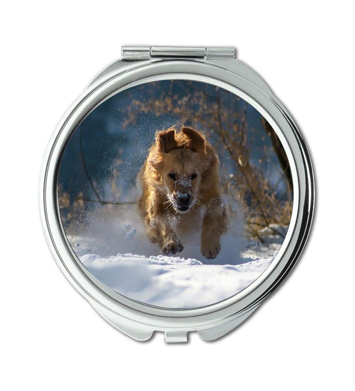 YENDOSTEEN Mirror Travel Mirror Dog Winter Snow Nature Animal Fun Play Run pocket mirror portable mirror - Buy Online on GoSupps.com