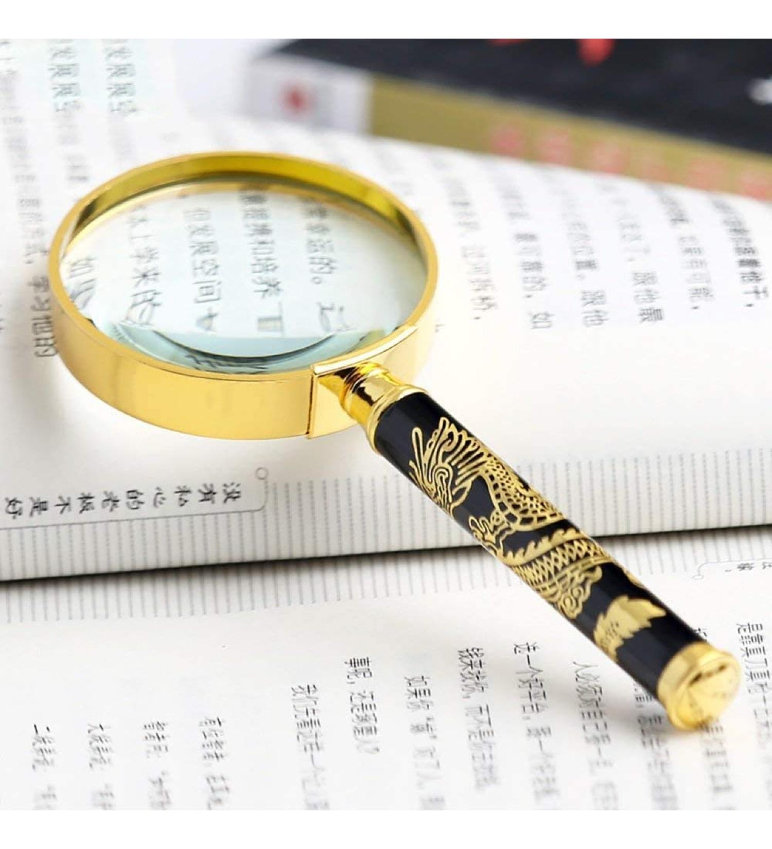 Magnifying Glasses Vision aids Super Clear Reading Magnifying Glass 50MM Handheld Reading Glasses Golden 10 Times Stationery Office Supplies 1PCS Journey - Buy Online on GoSupps.com