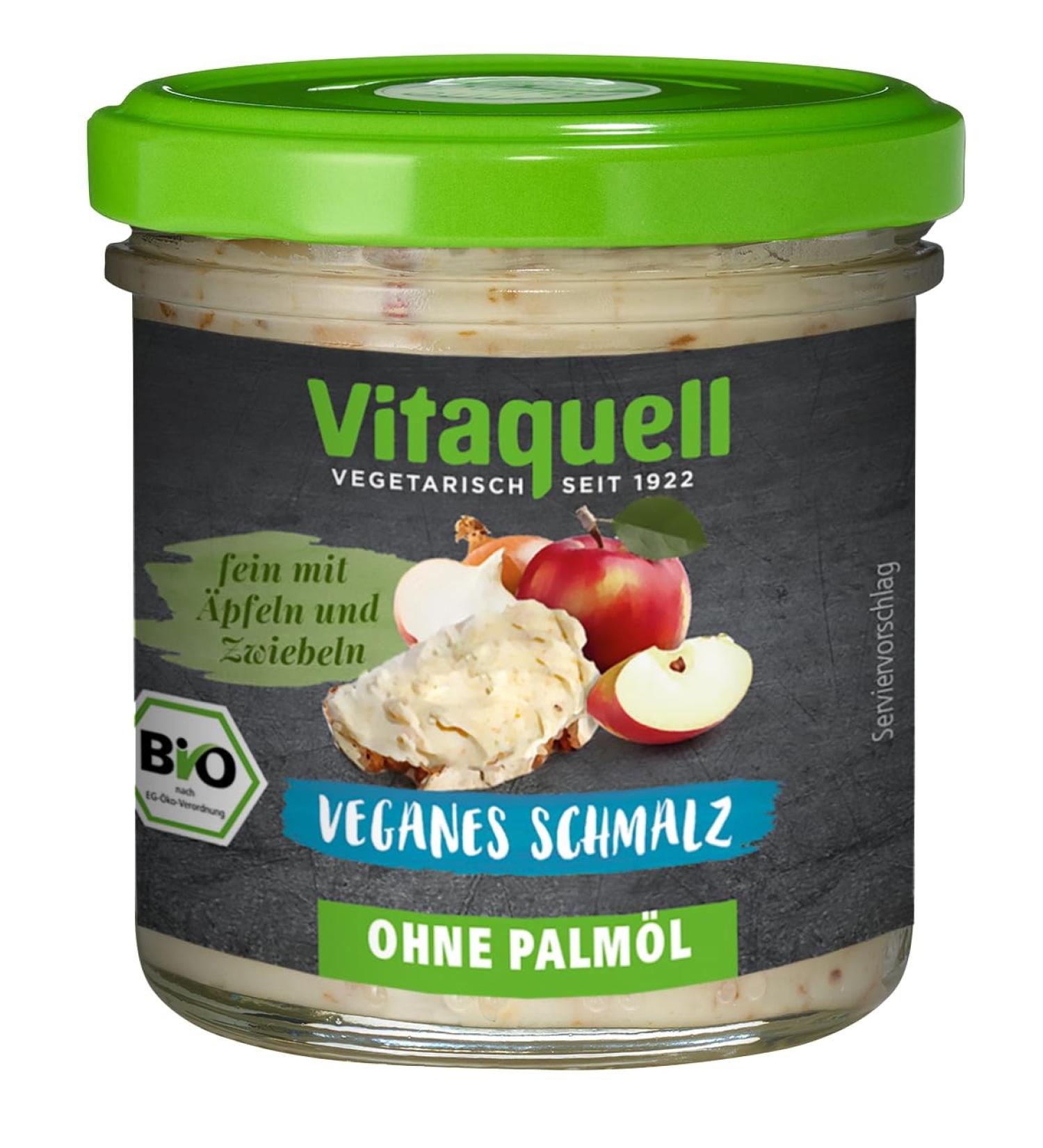 Fauser Vitaquellwerk KG Vitaquell Organic vegan smalz palm oilfree 120 g organic bread spread palm oilfree narrow