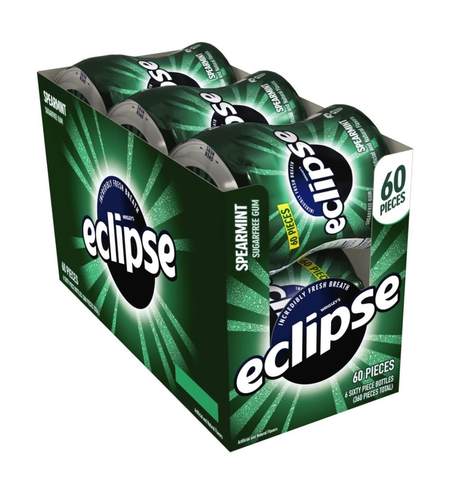 Eclipse Spearmint Sugarfree Gum, 60 Count (Pack of 6)