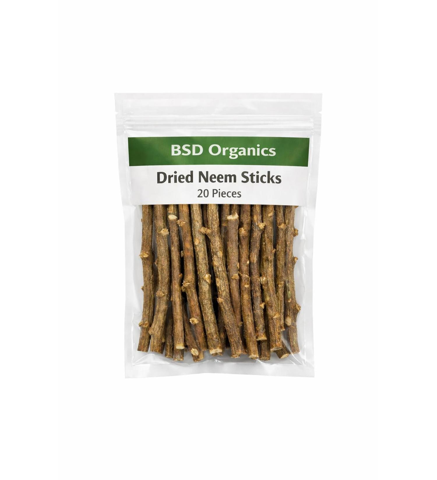 BSD Organics Dried Stick of Neem/Veppankuchi (20 Stick)