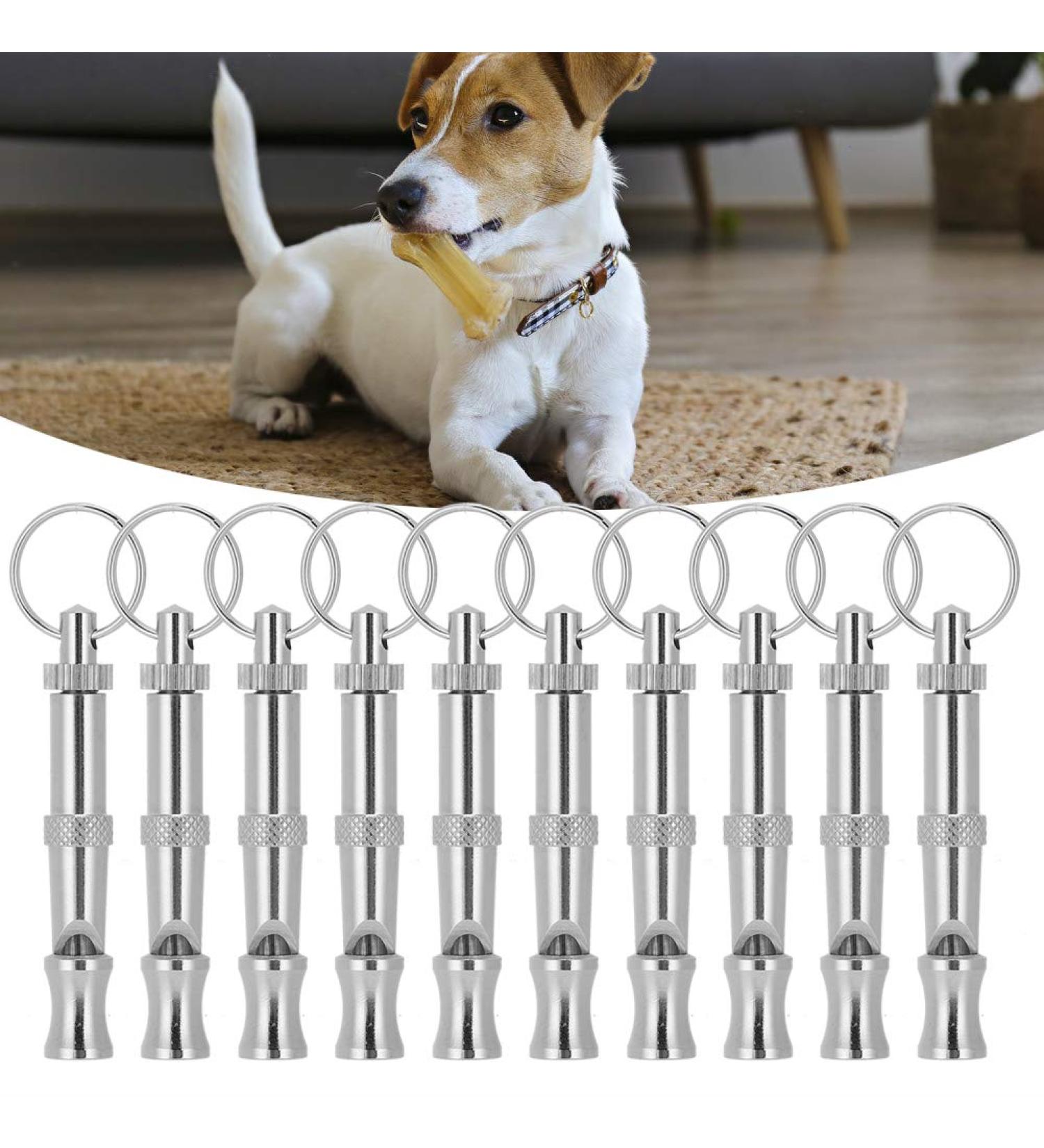 10PCS Dog Training Whistle Professional Adjustable Pitch Stainless Steel Pet Whistle for Recall and Stop Training and Pet Behavior Control - Buy Online on GoSupps.com