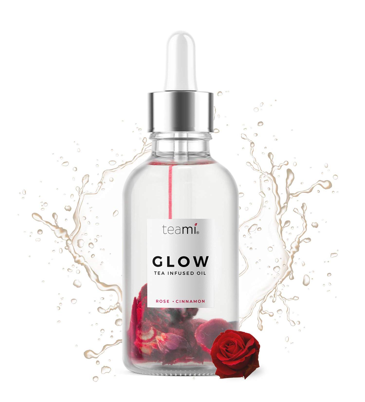 Teami Glow Jojoba Face Oil - Cinnamon Bark Rose Buds & Vitamin E for All Skin Types - 2oz Facial Oil Cleanser - Buy Online on GoSupps.com