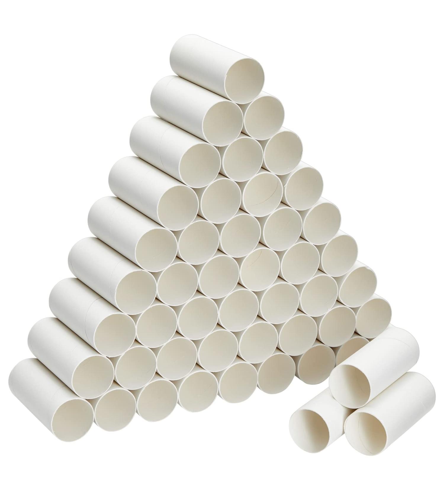 48 Pack Cardboard Tubes for Crafts, Empty Toilet Paper Rolls (1.6 x 4 Inches) - DIY Projects for Classroom - White - Buy Online on GoSupps.com