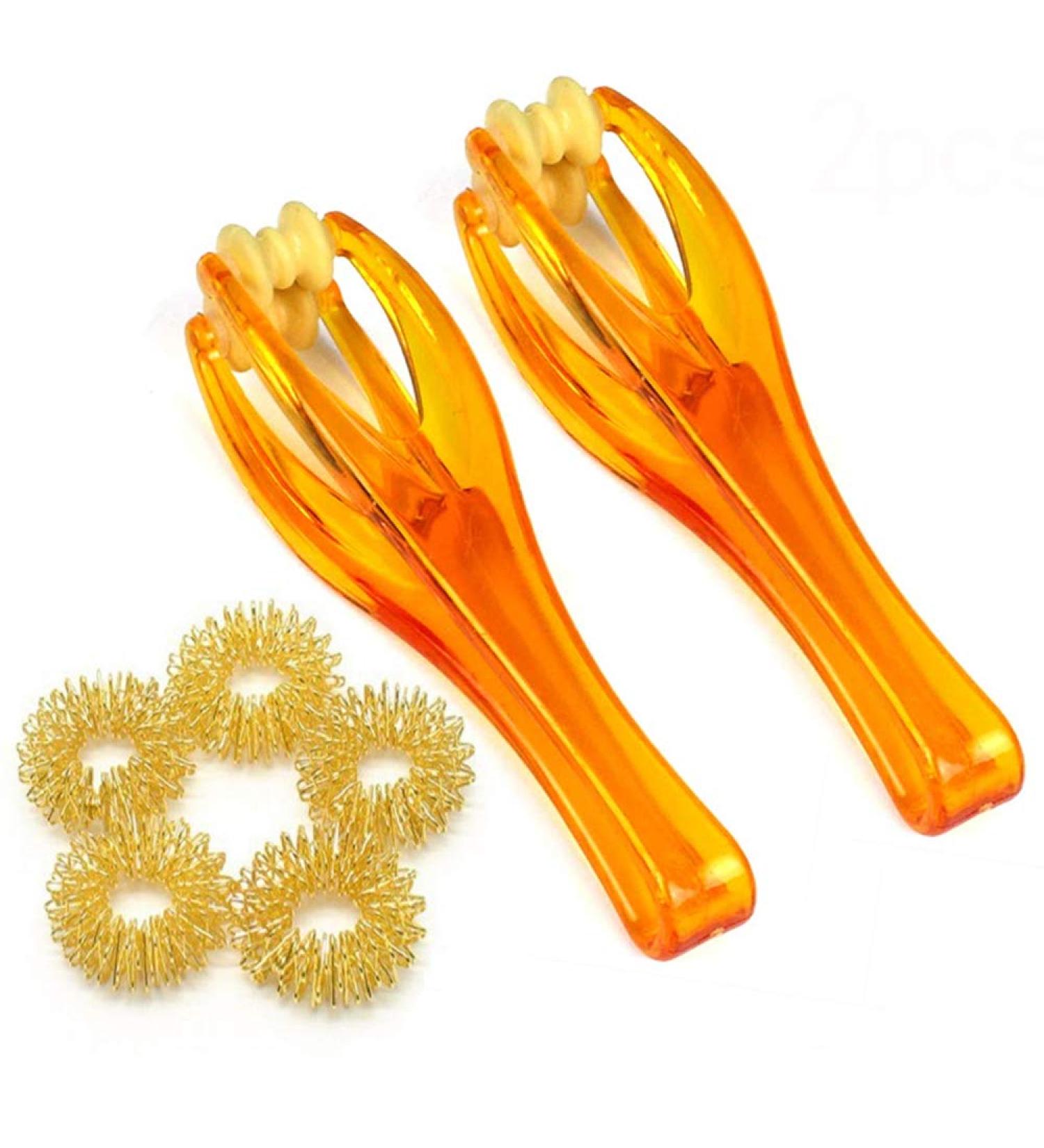 Finger Roller Massager Set with Acupressure Rings for Hand Blood Circulation - Stress Relief Handheld Massage Tools - Buy Online on GoSupps.com