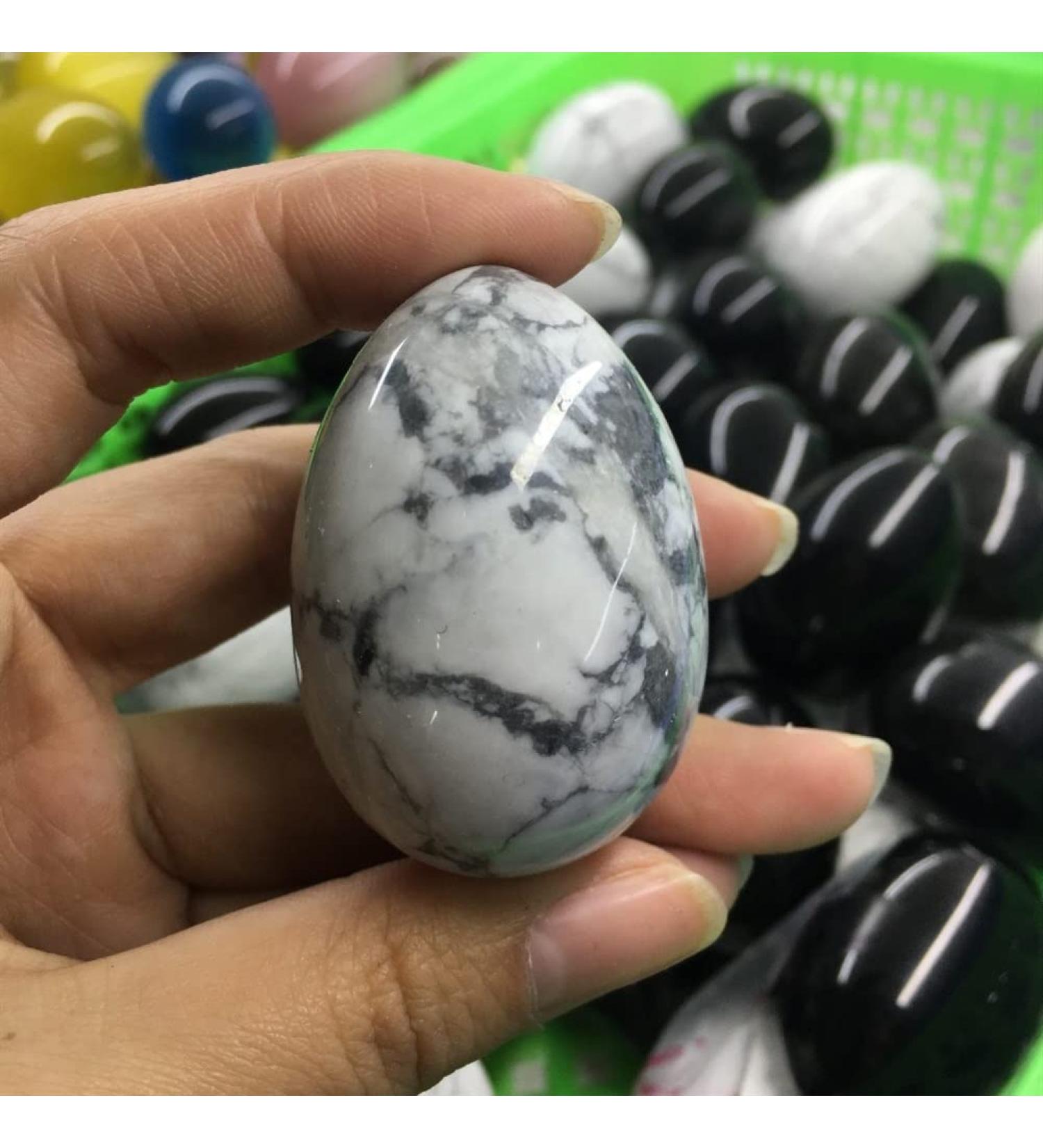 Specimen 90g Natural White Turquoise Crystal Egg Rock heal Gem Reiki Crystal Stone - Buy Online on GoSupps.com