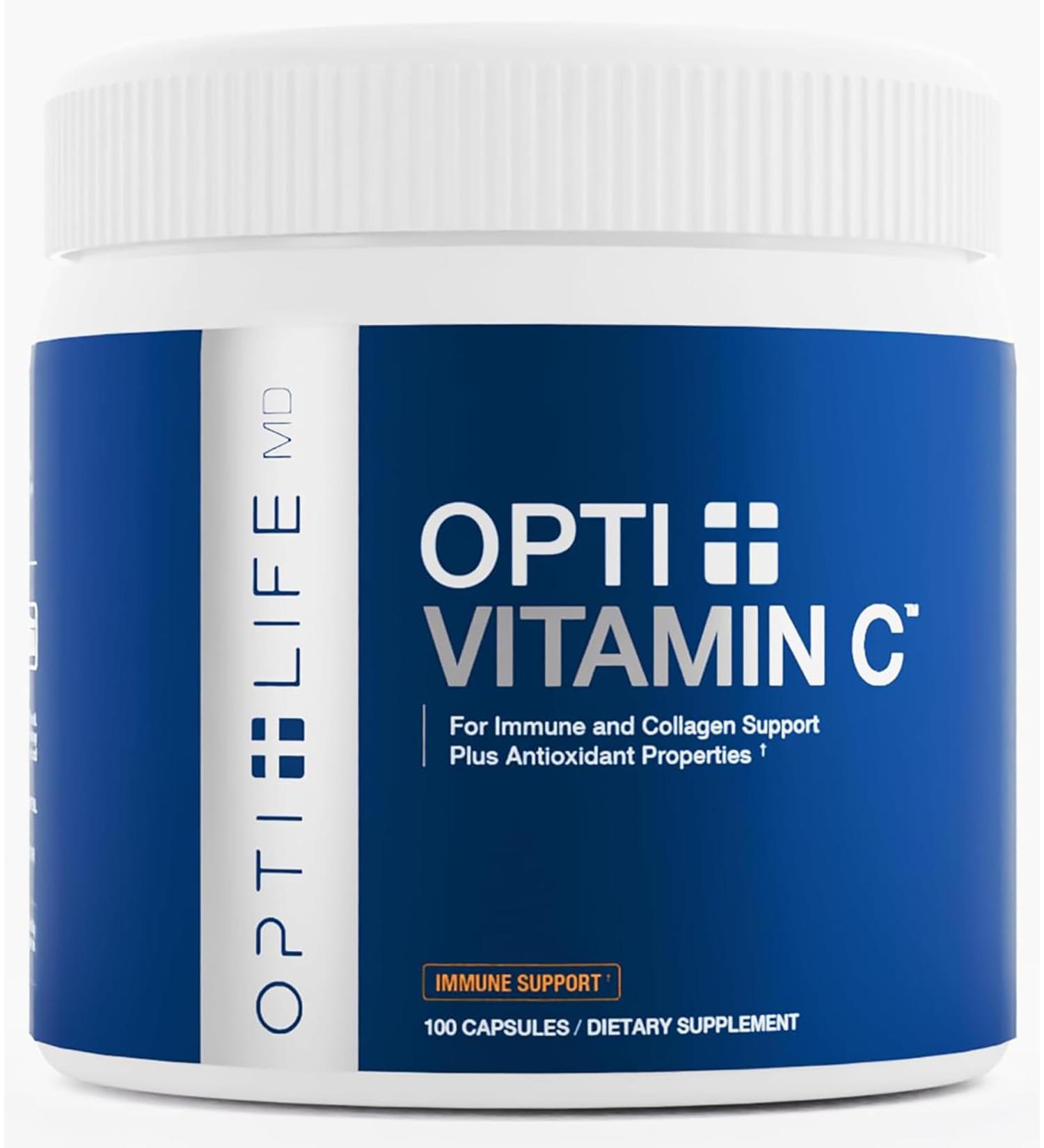 Opti + Vitamin C 1000mg Capsules | Buffered Vitamin C Time Release Essential Antioxidant Immune System Support & Promotes Healthy Aging* | 100 capsules/100 Servings - Buy Online on GoSupps.com