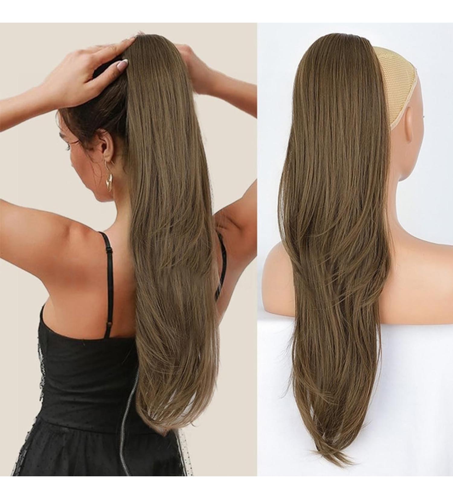 Aikaa Curls 65cm Wavy Curly Ponytail Extension - Synthetic Hair for Women | 8/26# Strain-Free Style - Buy Online on GoSupps.com