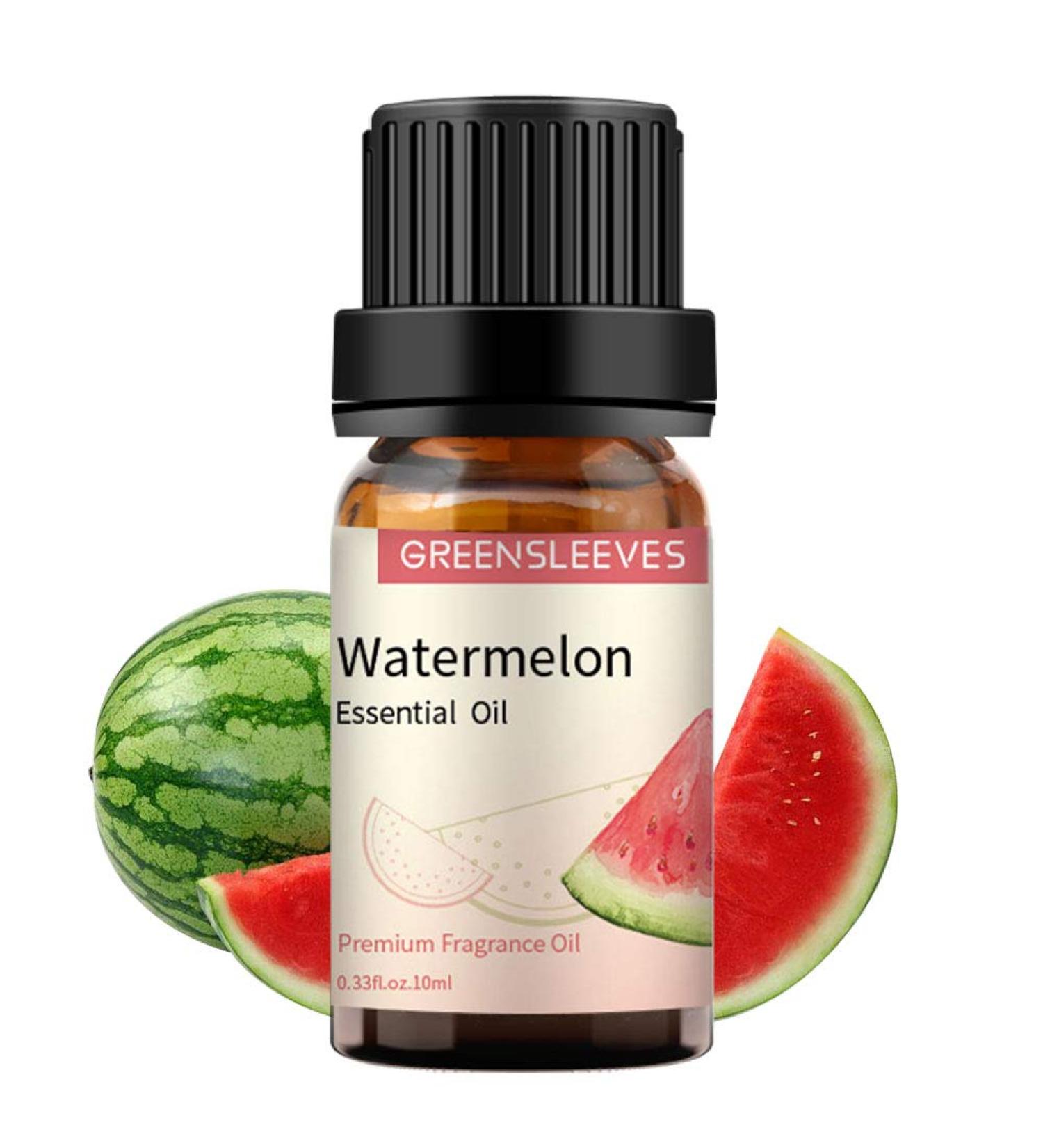 GREENSLEEVES 100% Pure Organic Watermelon Essential Oil 10ml - Aromatherapy Diffuser Oil with Refreshing Watermelon Scent - Buy Online on GoSupps.com