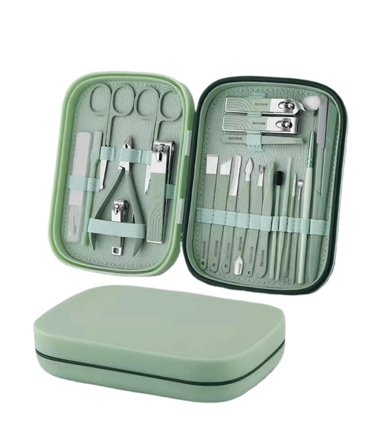 Nail Clippers Set Large Open Flat Mouth Anti-Splash Nail Clippers Set of Nail Clippers Beveled Mouth Single Ladies Household Large Nail Clippers Nail Care kit(Light Green) - Buy Online on GoSupps.com
