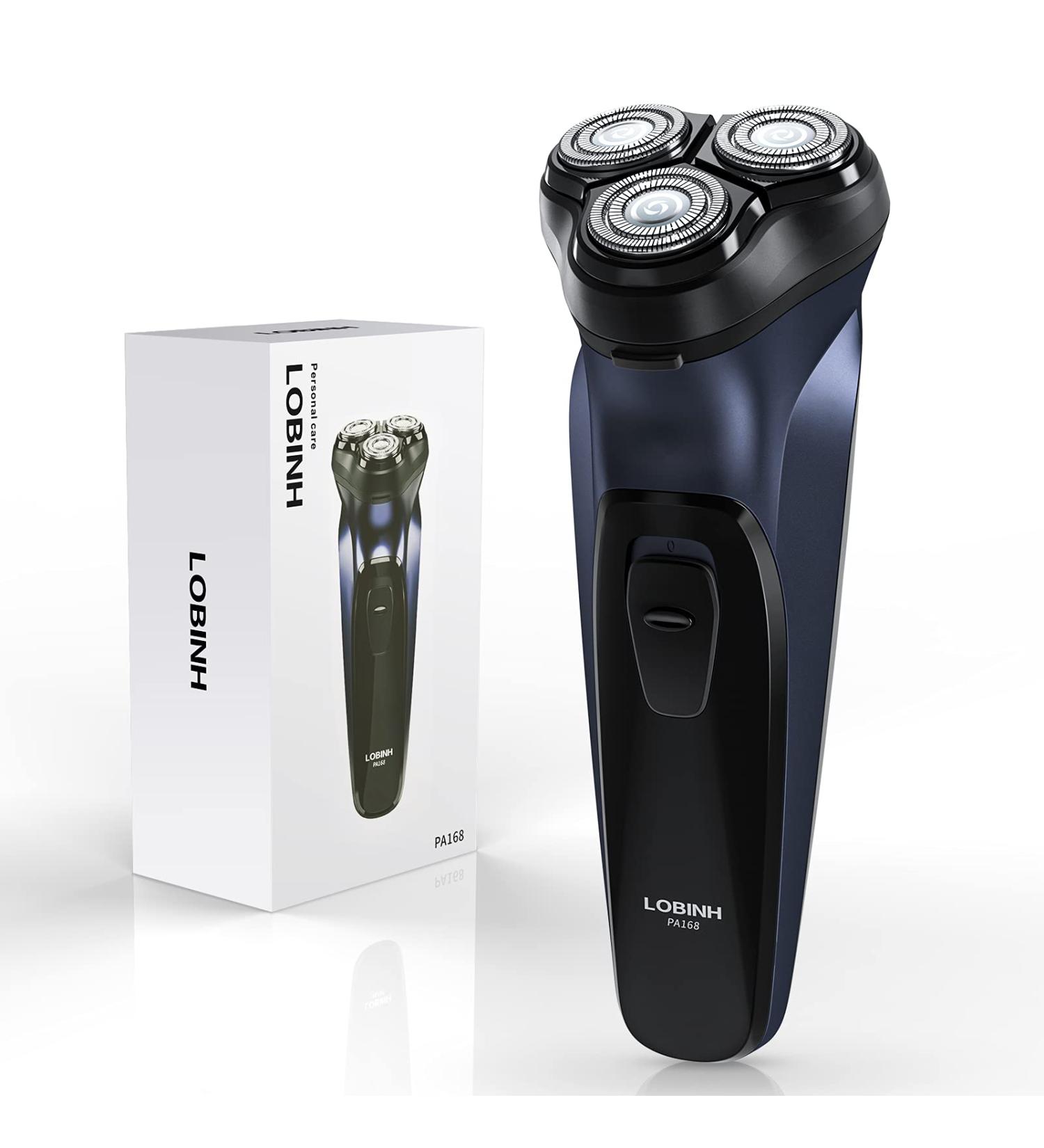 Lobinh Electric Razor for Men - Rechargeable Rotary Shaver with Washable Head, USB Type-C Charging, Fast 1.5 Hour Charge, 4D Floating Head - PA168 - Buy Online on GoSupps.com