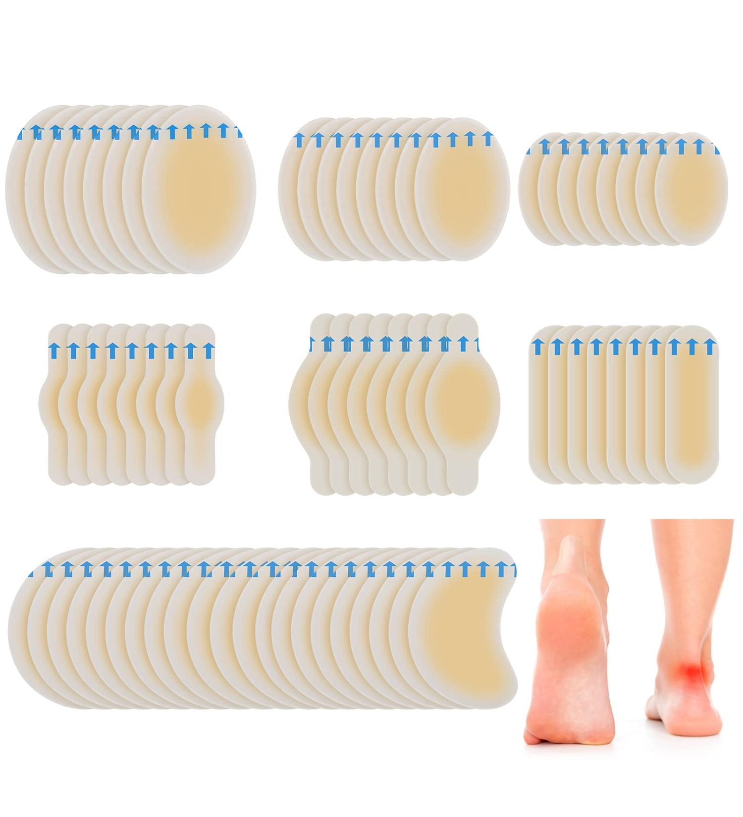 80-Piece Foot Blister Protection Bandaids - Waterproof Heel & Toe Blister Patches - Buy Online on GoSupps.com