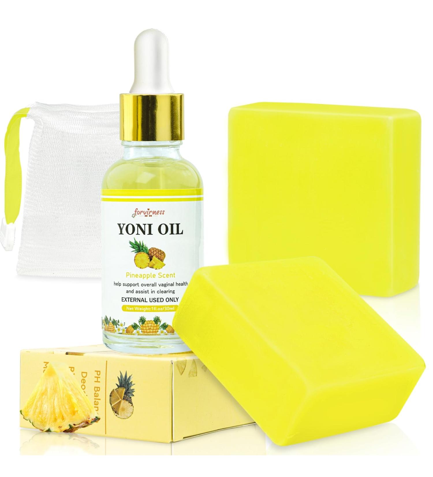 Yoni Care Set: Organic Yoni Oil & Soap Bar for pH Balance Odor Elimination & Moisturizing - Buy Online on GoSupps.com