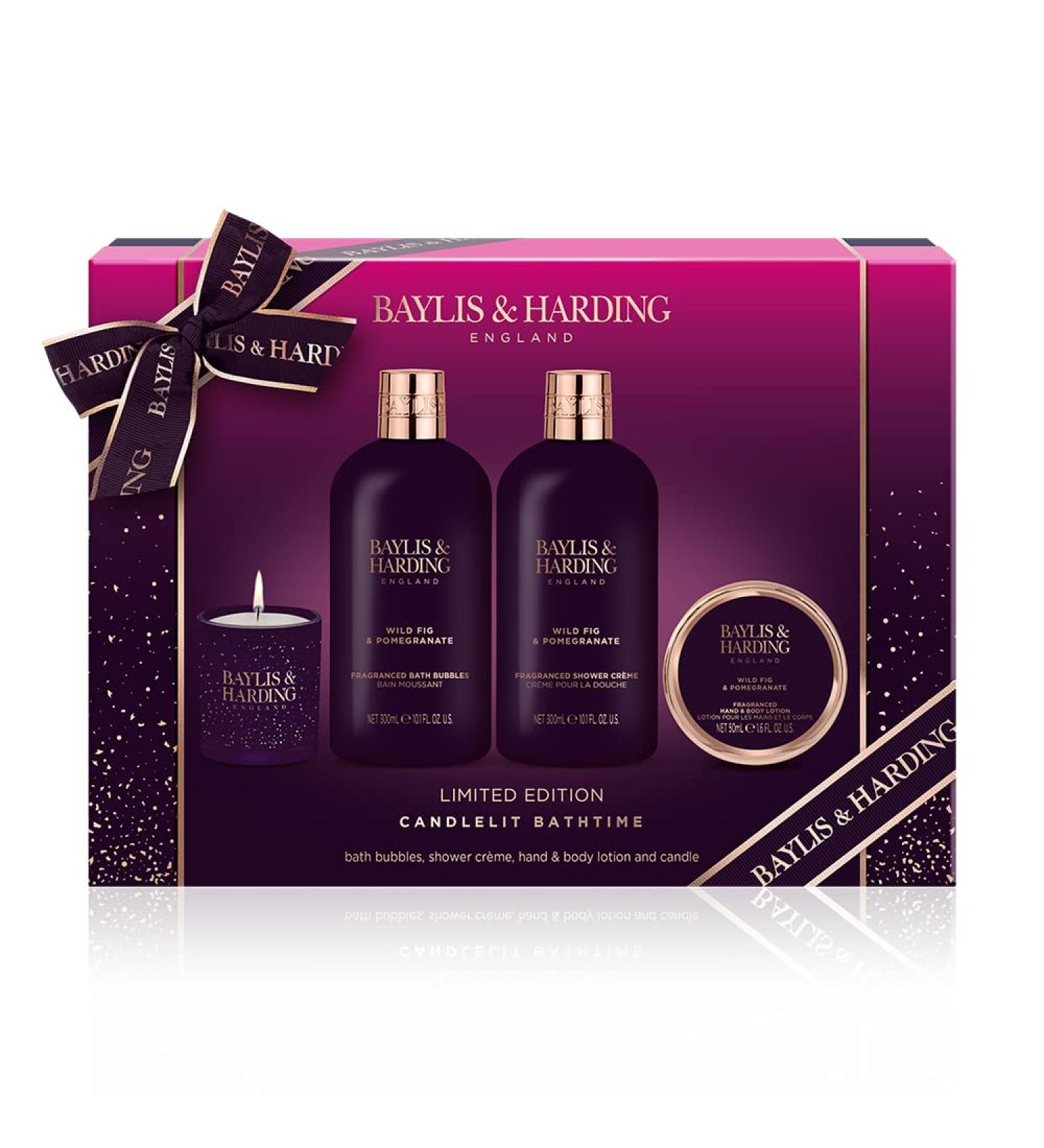 Baylis & Harding Wild Fig & Pomegranate Luxury Candlelit Bath Gift Set - Vegan Friendly - Buy Online on GoSupps.com