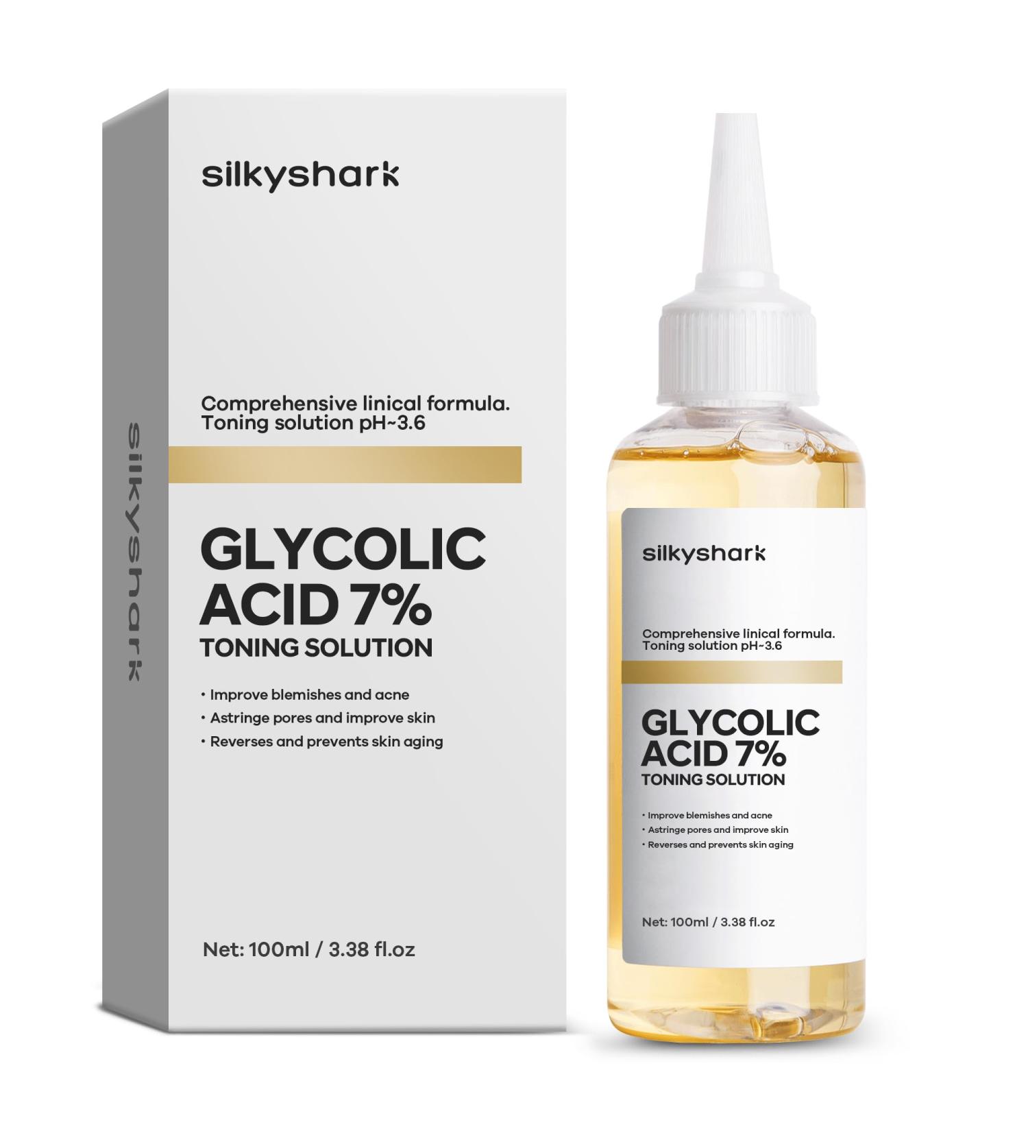 Glycolic Acid 7% Toner - Gentle Exfoliating Solution for Dullness & Wrinkles | Hydrating Facial Toner | 100ml - Buy Online on GoSupps.com