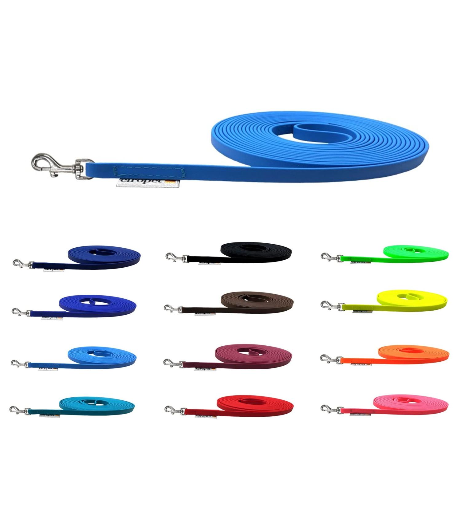 Towline Biothane Dog Leash for Small Dogs - 9mm 3m 5m 10m 15m - Lightweight & Durable - Light Blue with Hand Loop - Buy Online on GoSupps.com