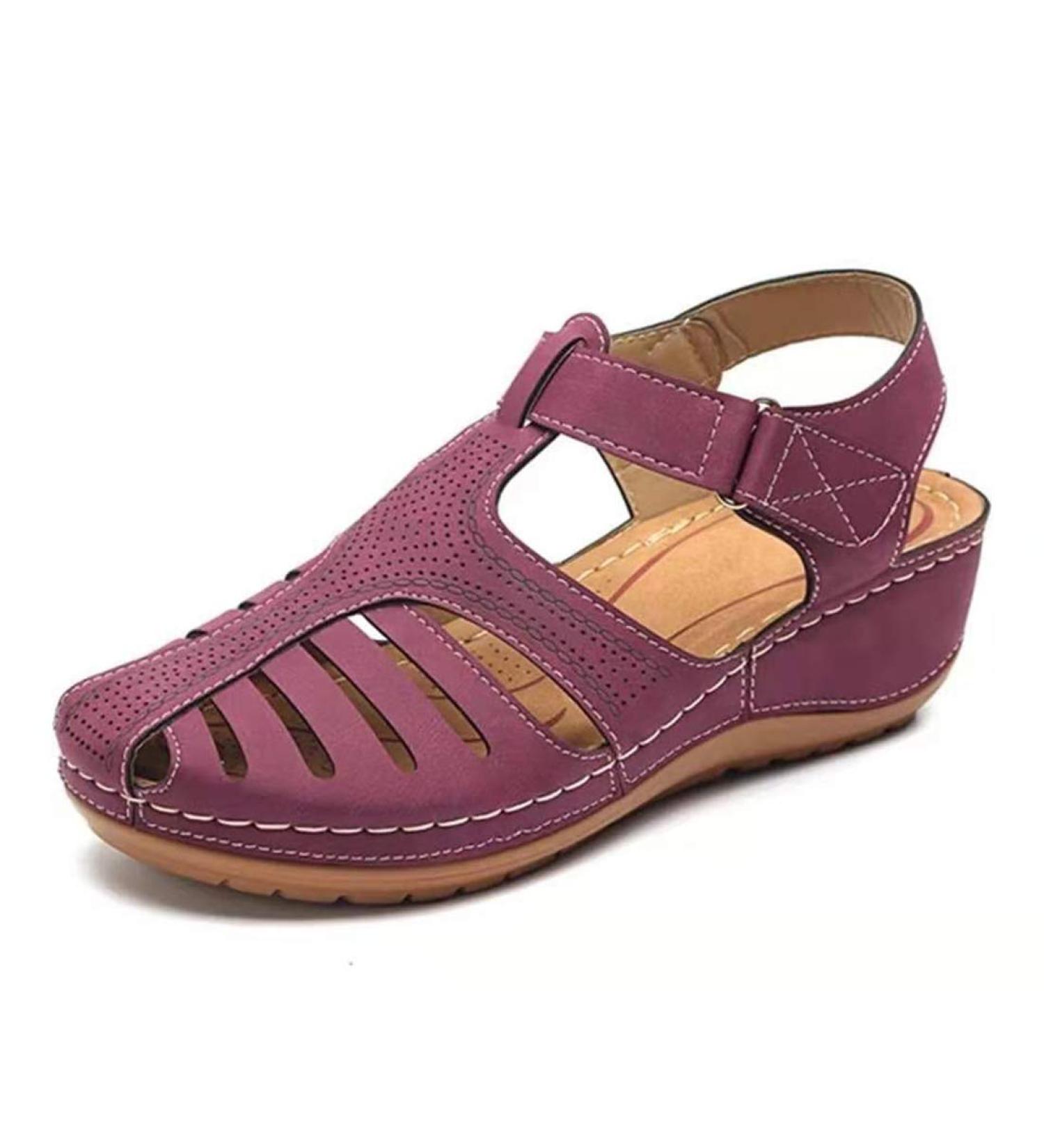 Stylish Women's Closed Toe Sandals | Comfortable Sporty Outdoor Wedge | Soft Leather Summer Gladiators | Perfect for Travel Beach Hiking & Leisure - Buy Online on GoSupps.com