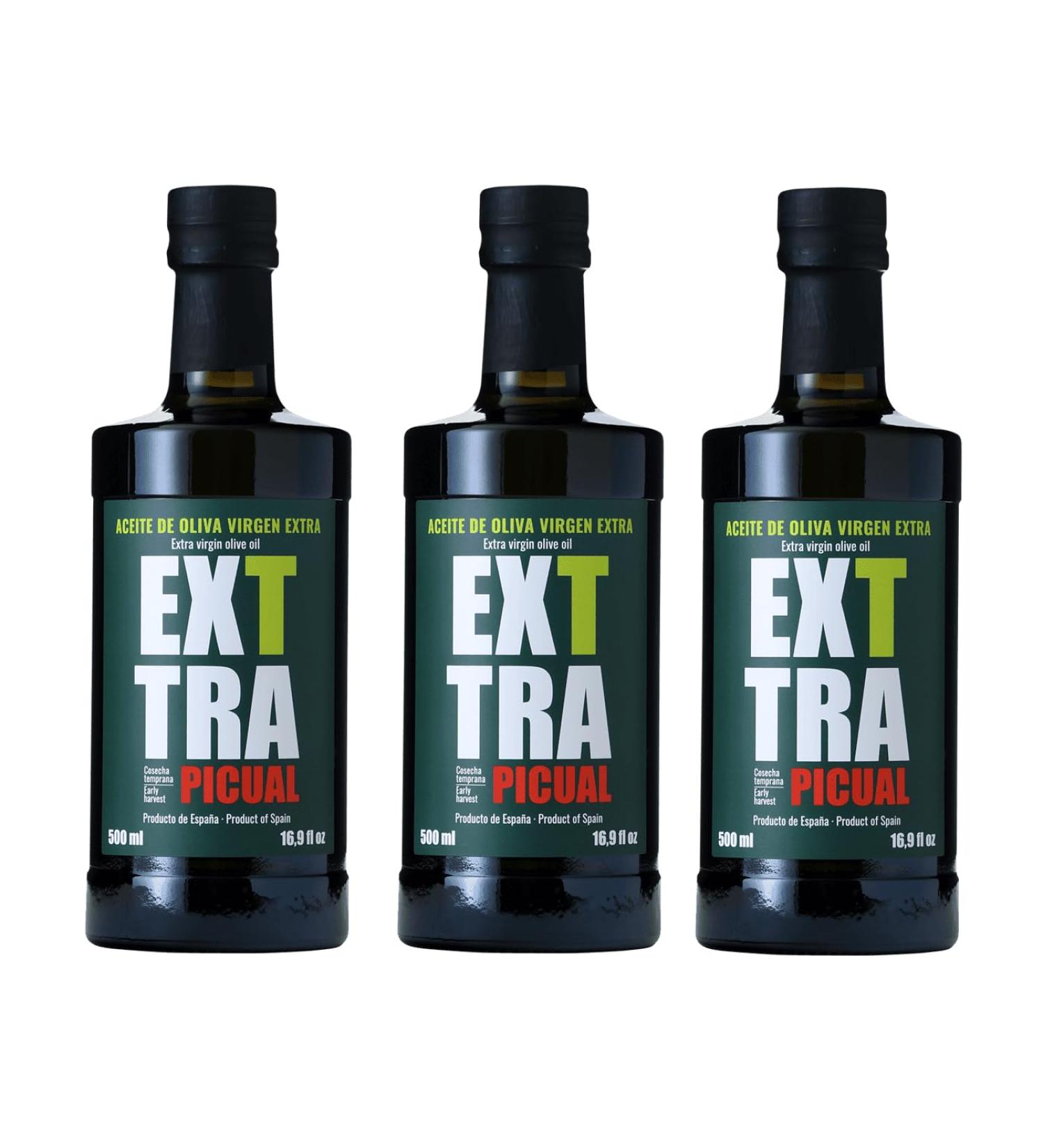  EXT TRA EXTTRA Original - Extra Virgin Olive Oil Early Harvest (Picual Variety) - Pack of 3 x 500 ml - Buy Online on GoSupps.com