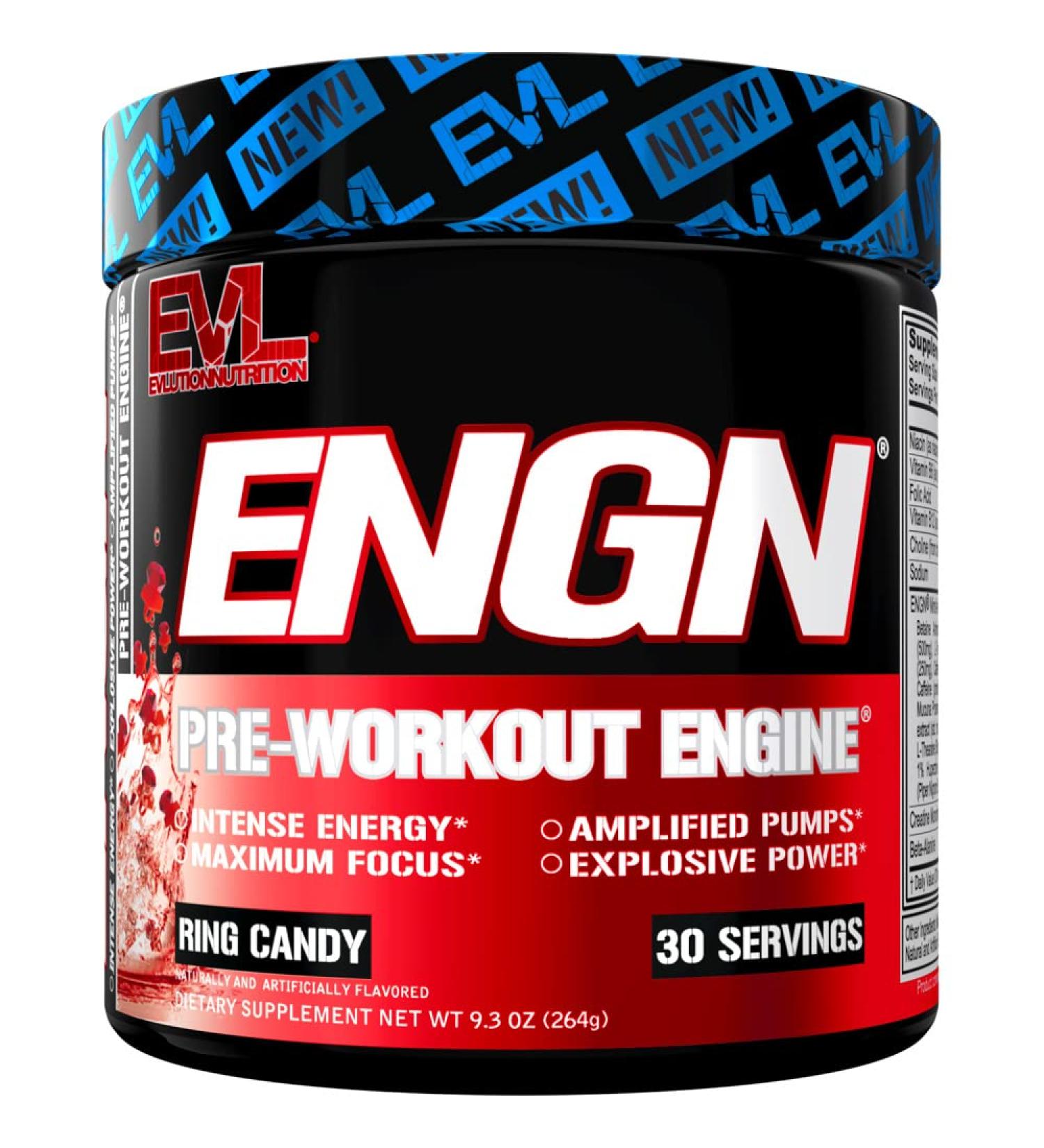 Evlution Nutrition ENGN Pre-Workout 30 Servings - Ring Candy Flavor | Energy, Power, and Focus Booster - Buy Online on GoSupps.com