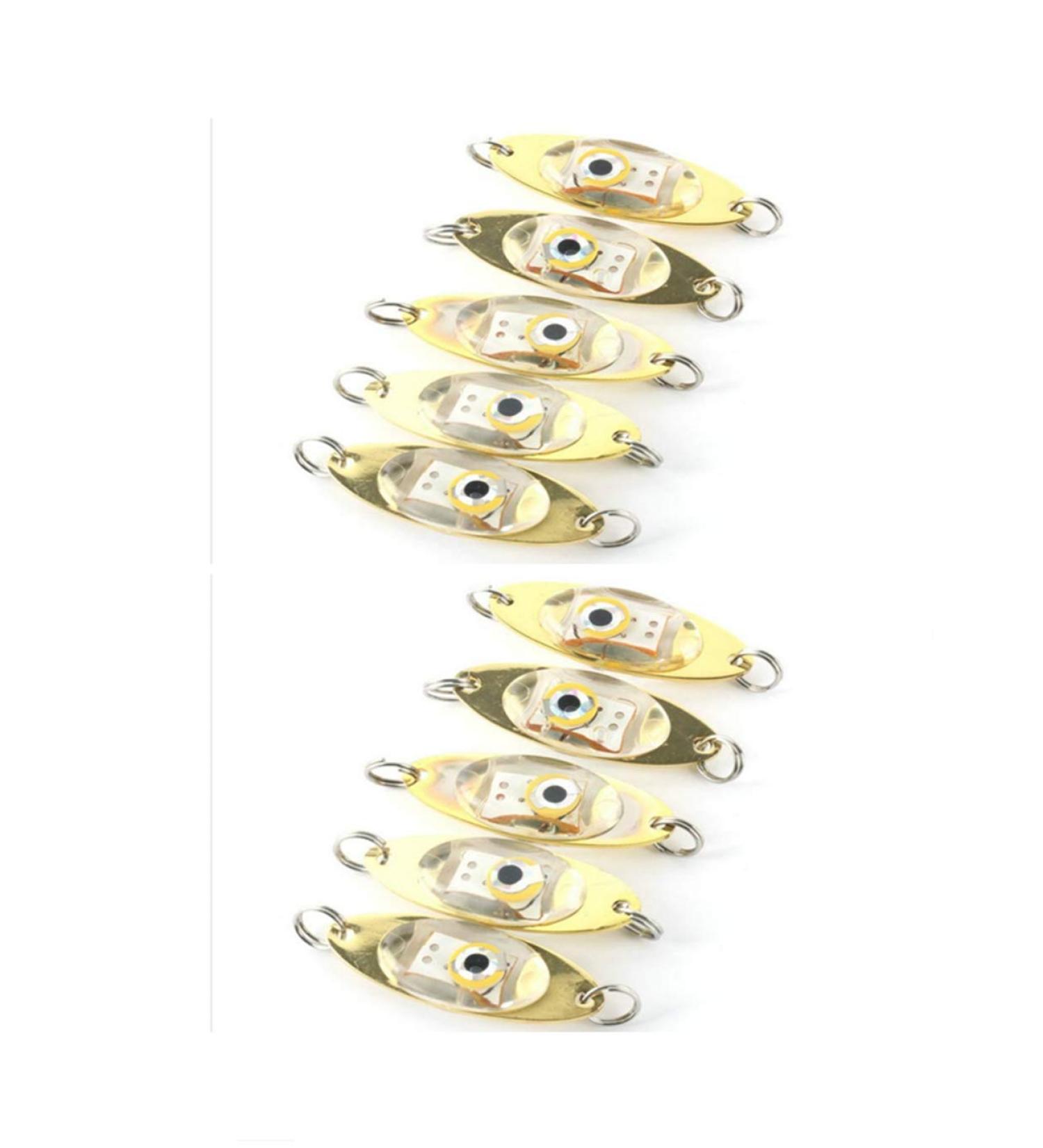 WINCSPACE Fishing Lure Light - 10 PCS Deep Drop Underwater Flasher Bait for Saltwater/Freshwater Bass, Halibut, Walleye - Water-Triggered Attractant with Big Eyes - Buy Online on GoSupps.com