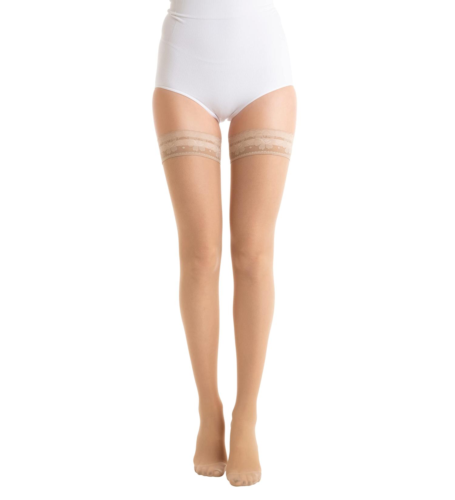 Relaxsan Basic 870 Thigh Support Stockings for Women - 18-22 mmHg Compression in Skin Color 4/XL with Silicone Band - International Shipping - Buy Online on GoSupps.com
