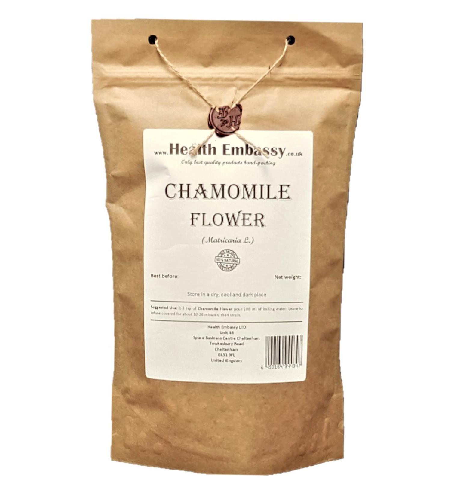 Health Embassy Chamomile Flower Tea | Matricaria L | Camomille Fleur Tisane 100g - Buy Online on GoSupps.com