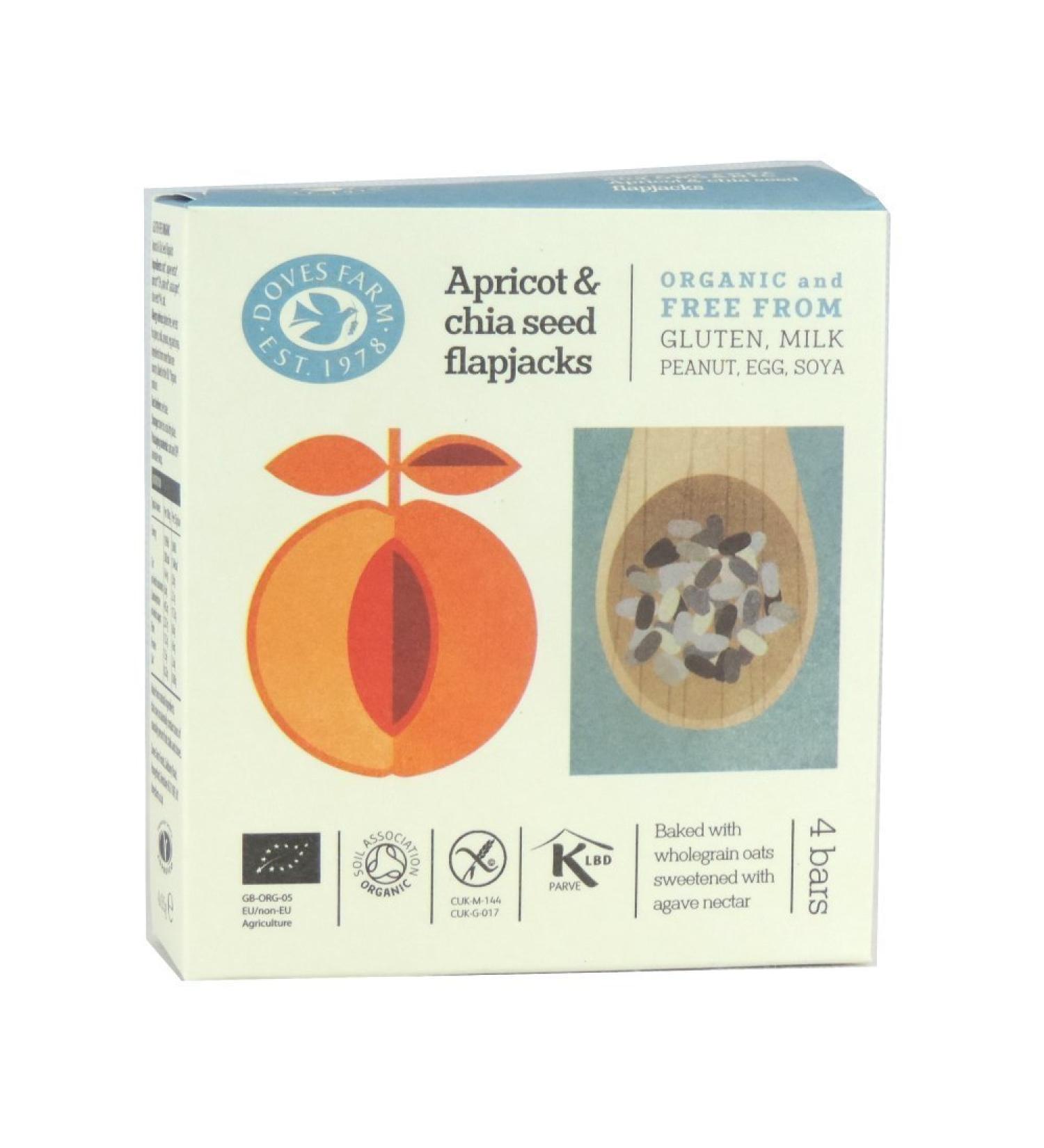 Doves Farm Flapjack Graines d'abricot et de chia | 2 x 4 x 35 g