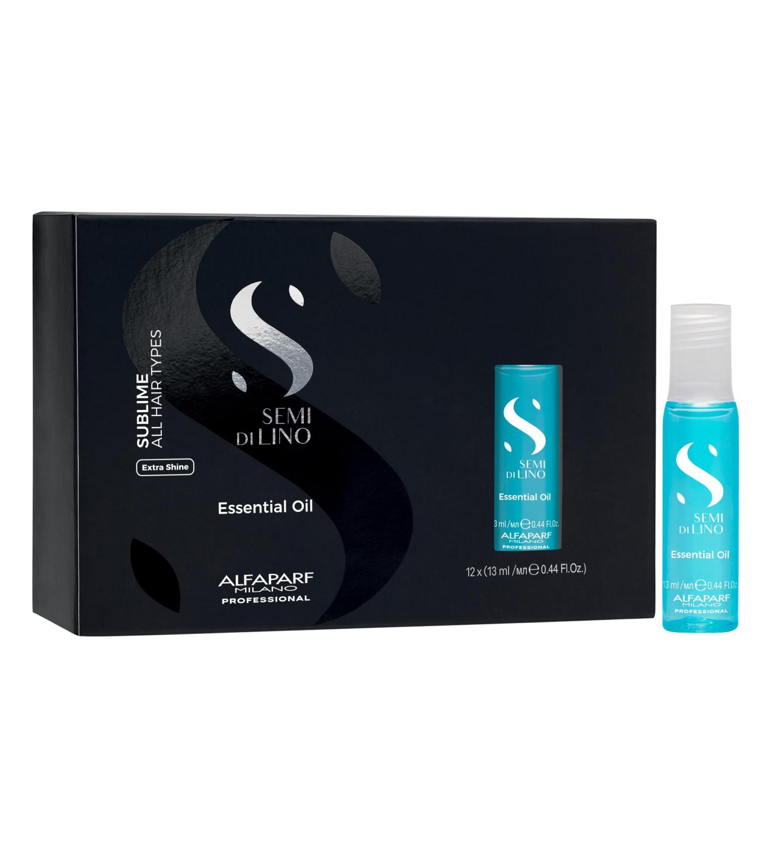 ALFAPARF MILANO Semi Di Lino Sublime Essential Hair Oil Treatment - Lightweight Glossy & Shiny Hair - Color-Safe Increases Softness & Luminosity - 12 Vials (0.44 fl oz Each - Buy Online on GoSupps.com