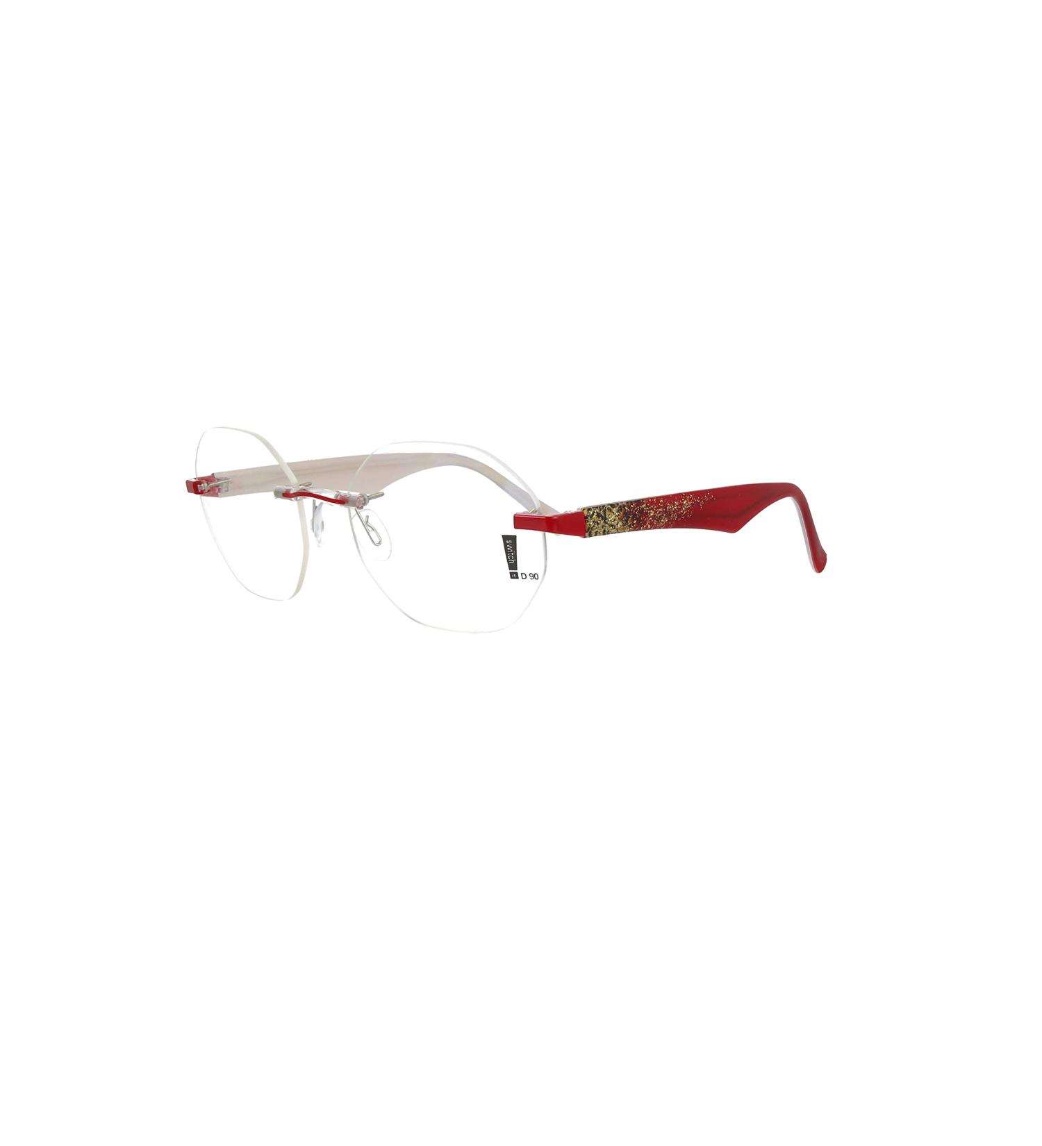 Switch it Garnitur2479 Red with golden glitter and subtle leopard print