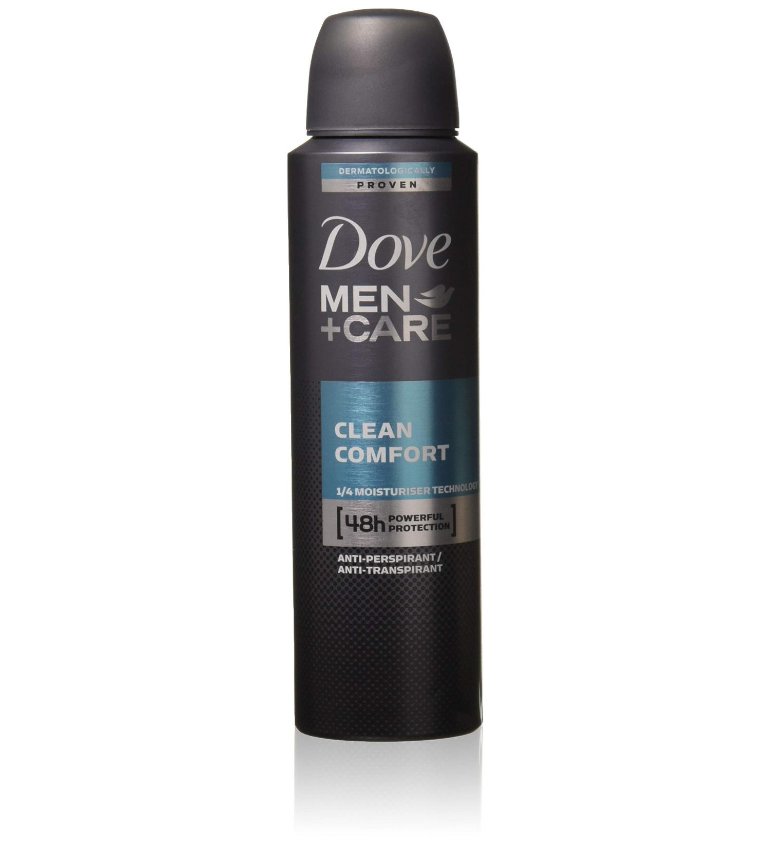 Dove Men+Care Clean Comfort Anti-Perspirant Deodorant Spray 150 Ml/5.0oz (4 Pack) - Long-lasting Protection - Buy Online on GoSupps.com
