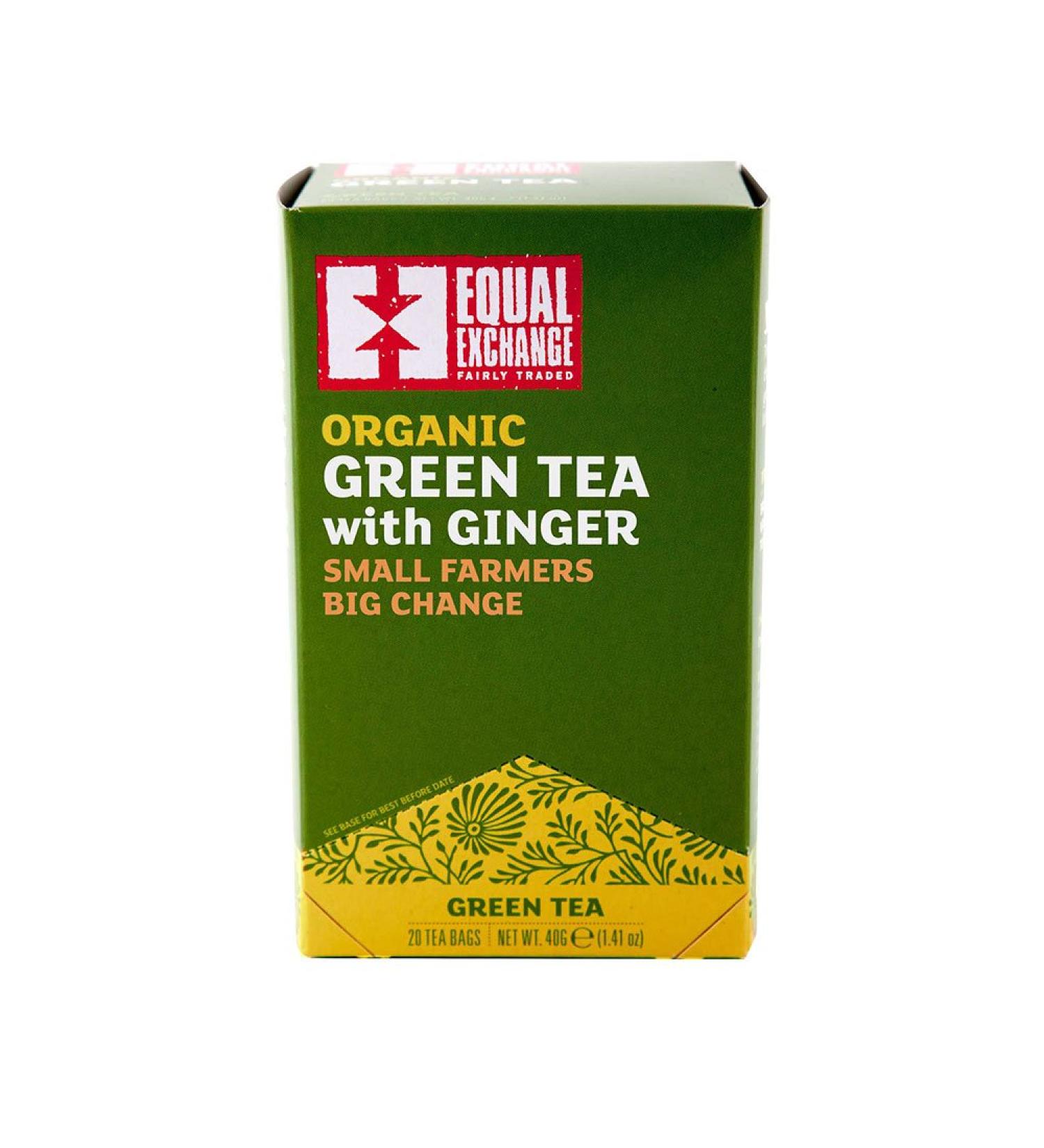 Buy Equal Exchange Organic Green Tea with Ginger - 20 Tea Bags (1.05 oz) | Premium Quality & Flavor - Buy Online on GoSupps.com