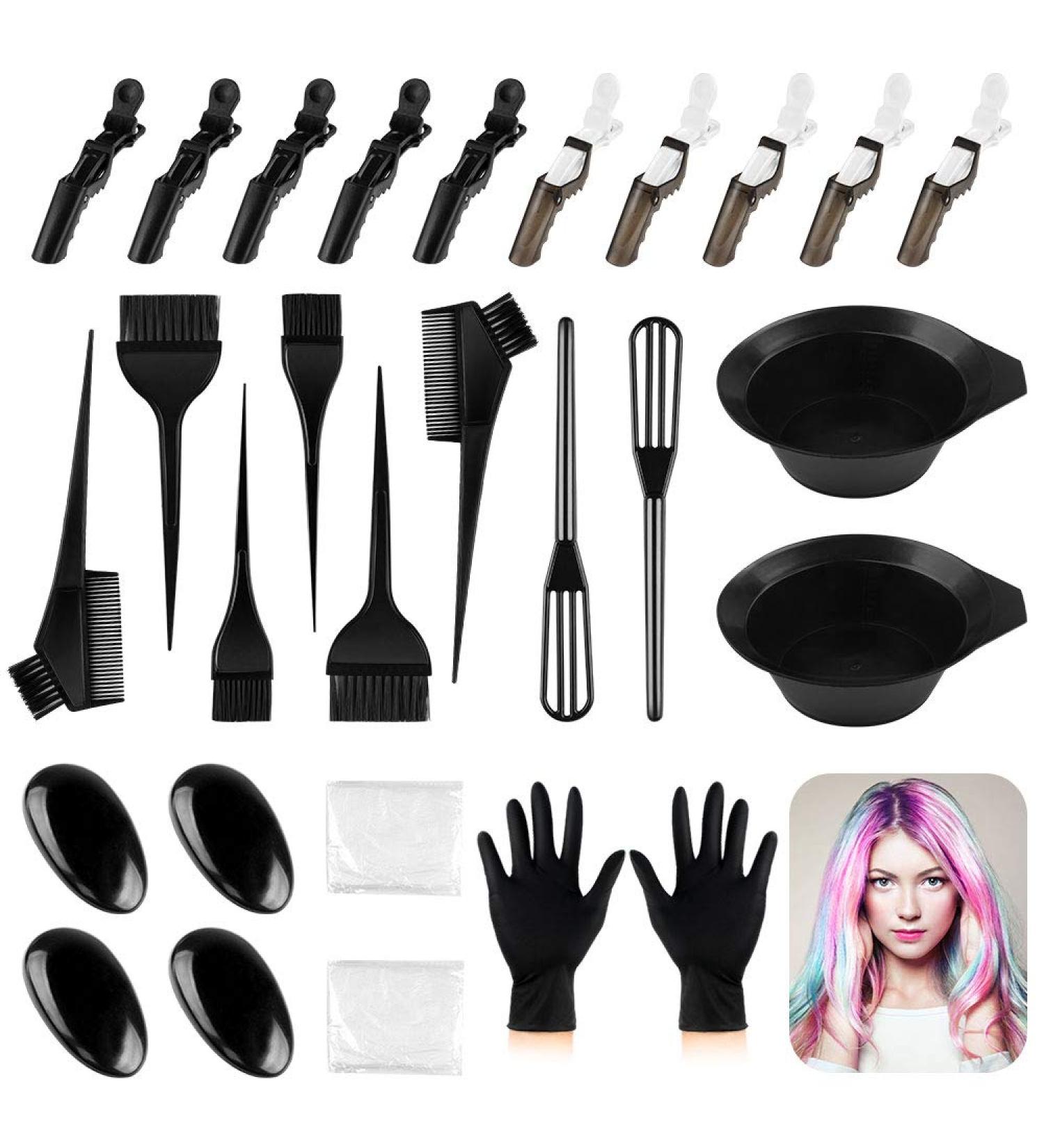 Professional Aipaide 30-Part Hair Color Tool Set - Brushes Gloves & Mixing Spatula for DIY Salon Use - Buy Online on GoSupps.com