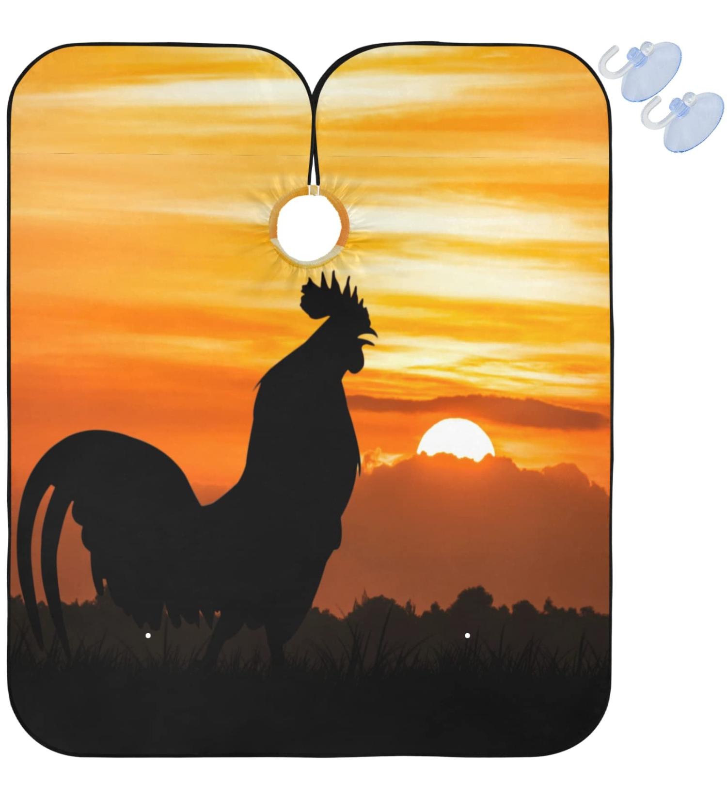 visesunny Barber Cape Rooster Crow Polyester Hair Cutting Salon Cape Apron Anti-Static Haircut Water-Resistant Shaving Cloth Beard Shaving Bib Hairdressing Cape Multi6 Large - Buy Online on GoSupps.com