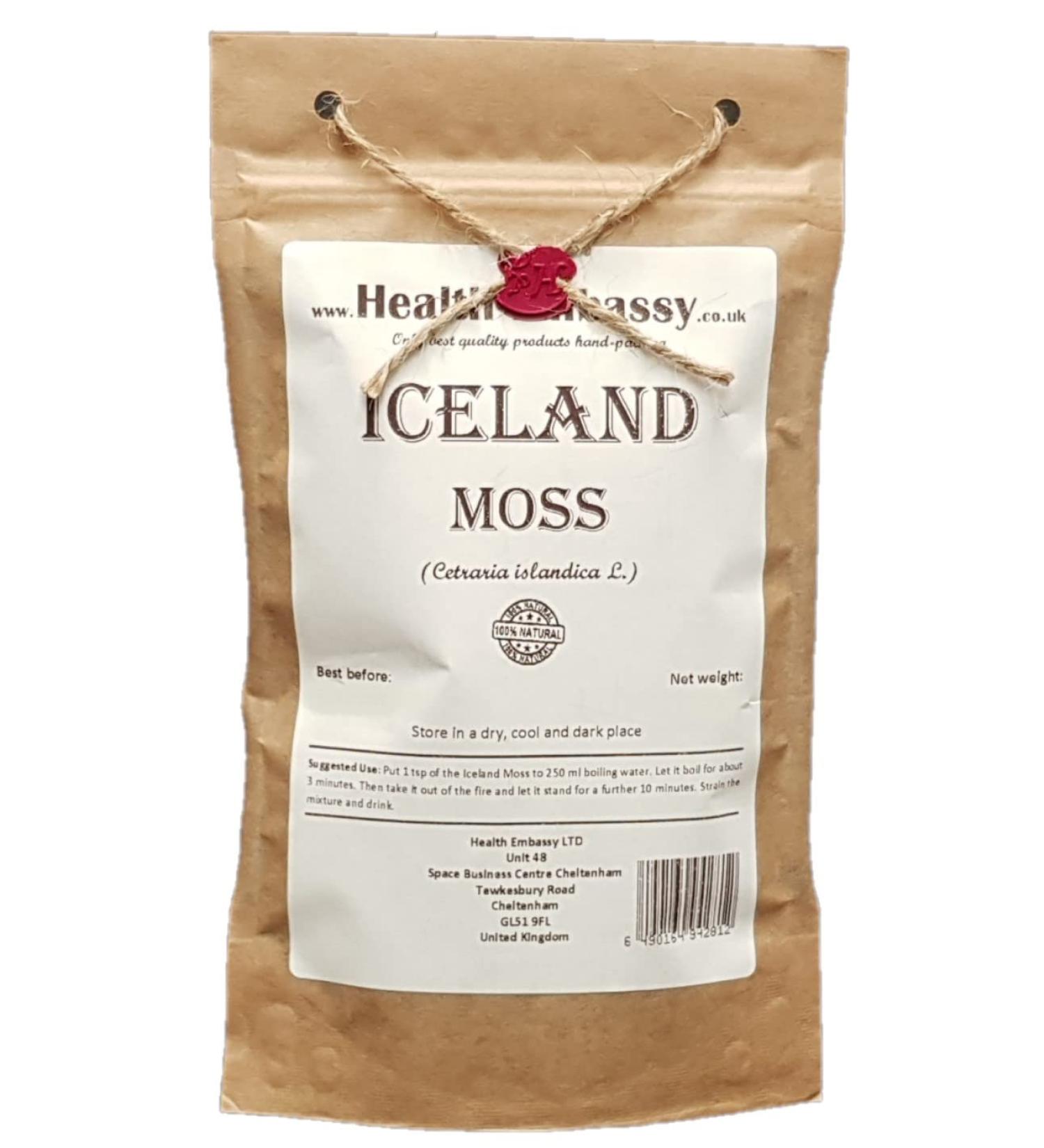  HEALTH EMBASSY Health Embassy Lichen d'Islande Tisane | Iceland Moss Tea 100g - Buy Online on GoSupps.com