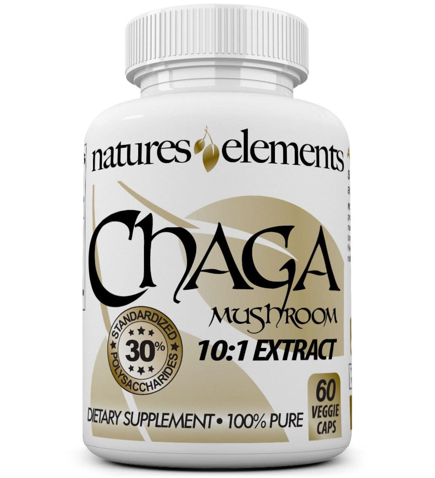 Chaga Mushroom 10:1 Standardized Extract with 30% Polysaccharides 1 000mg Per Serving 60 Veggie Capsules Supports Immune Health - Non-GMO Gluten-Free Herbal Supplement 1 Count (Pack of 1) - Buy Online on GoSupps.com