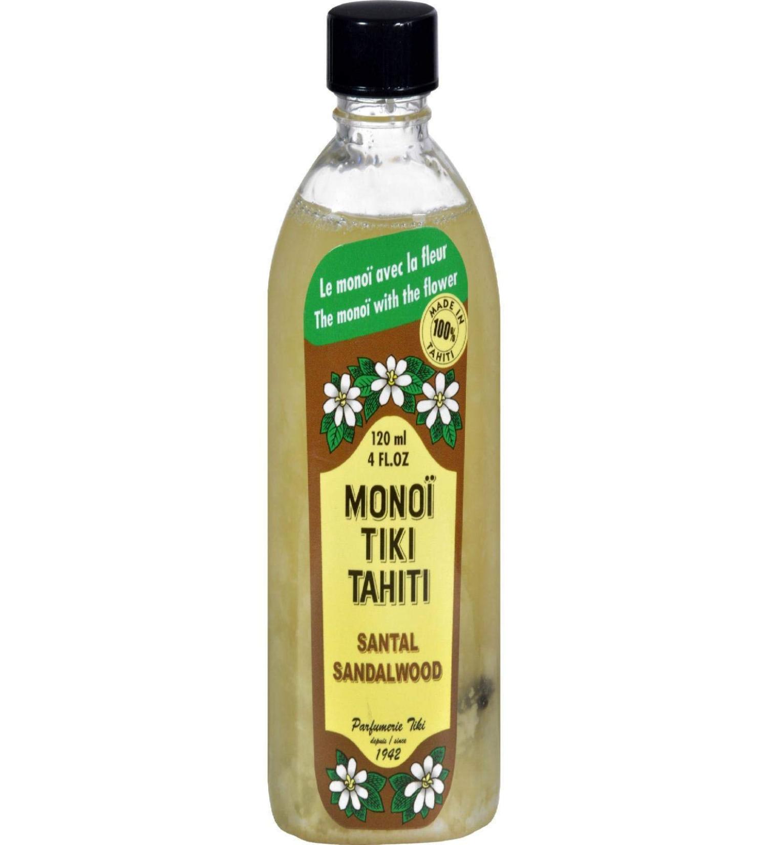Monoi Tiare Tahiti Coconut Oil with Sandalwood - 4 fl oz | Nourishing Hair & Skin Care - Buy Online on GoSupps.com