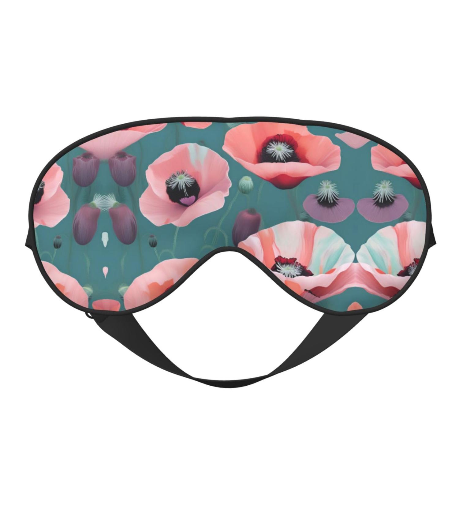 Buy SSIMOO Pastel Poppies Soft Sleep Eye Mask | Female Breathable Travel Eye Patch | Ideal for Relaxation & Comfort - Buy Online on GoSupps.com