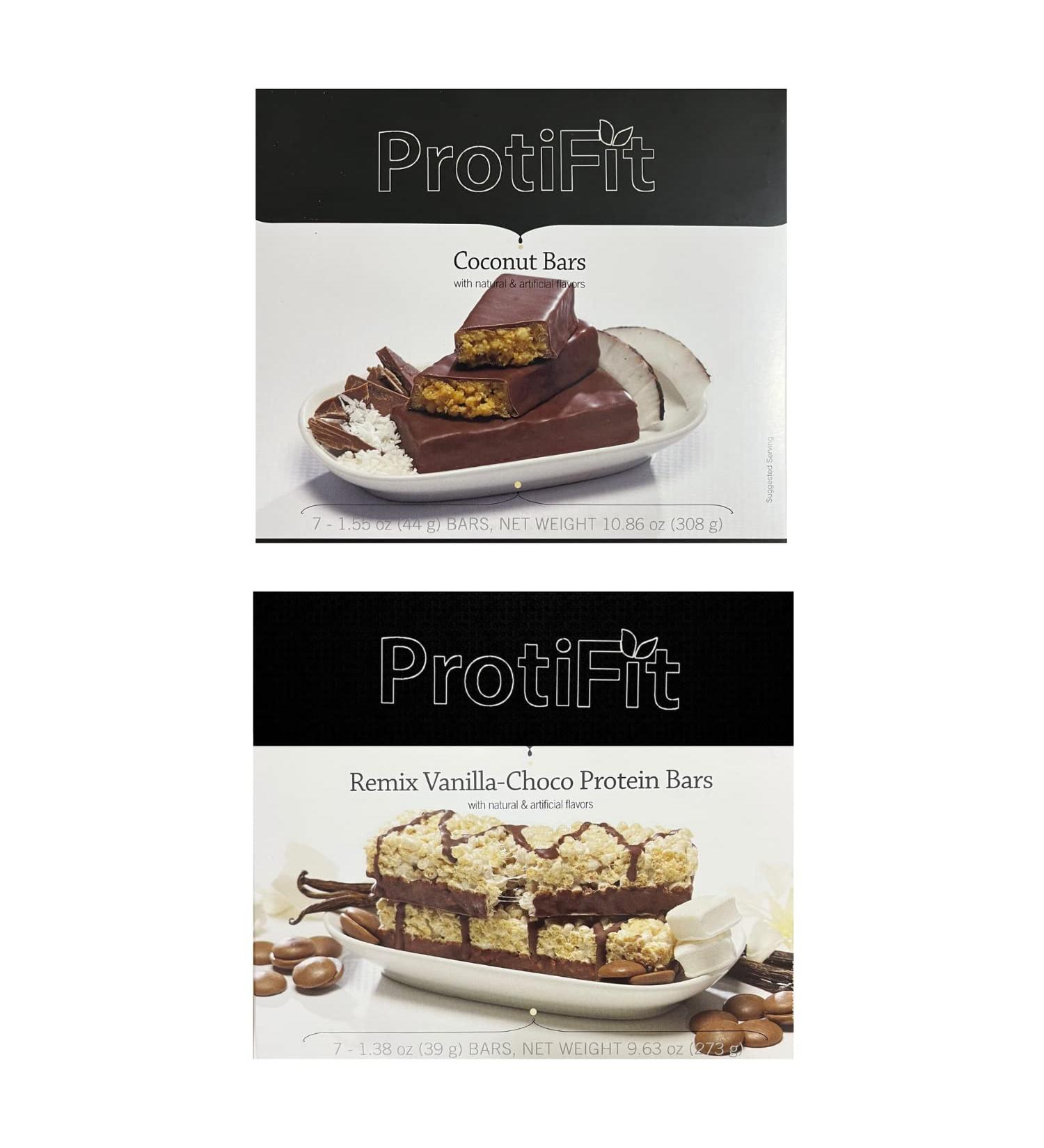 PROTIFIT - Low Calorie Coconut Crunch & Fluffy Nutter Protein Bar 2 Pack High Protein 15g Protein Low Carb Low Sugar Ideal Protein Compatible 7 Servings Per Box (2 Pack) - Buy Online on GoSupps.com