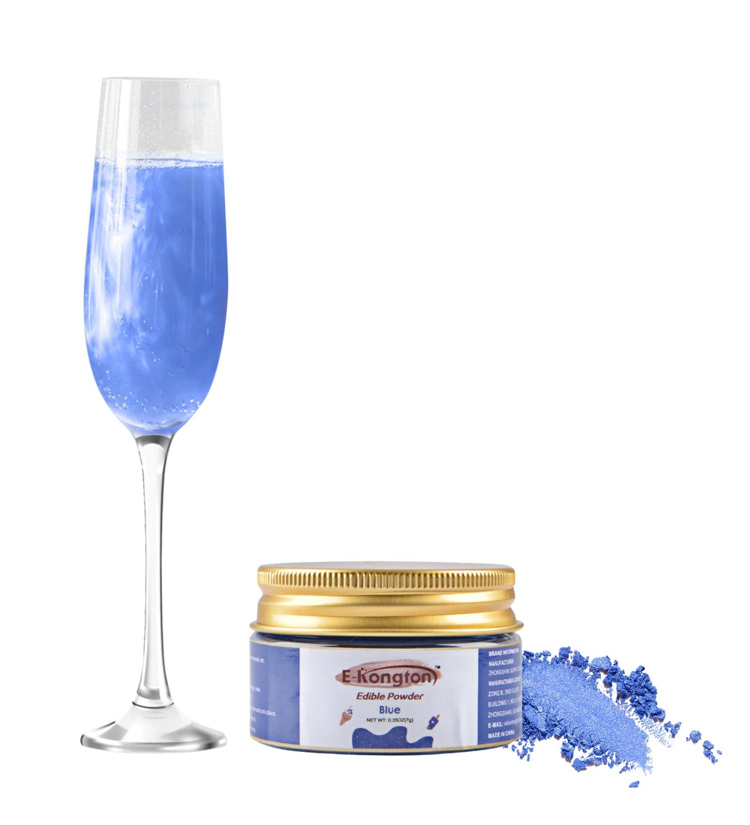 E-congton Blue Edible Gloss Dust - 7g Edible Glitter for Drinks Cakes Fondant Cookies & Chocolate | Vegan & Gluten-Free - Buy Online on GoSupps.com