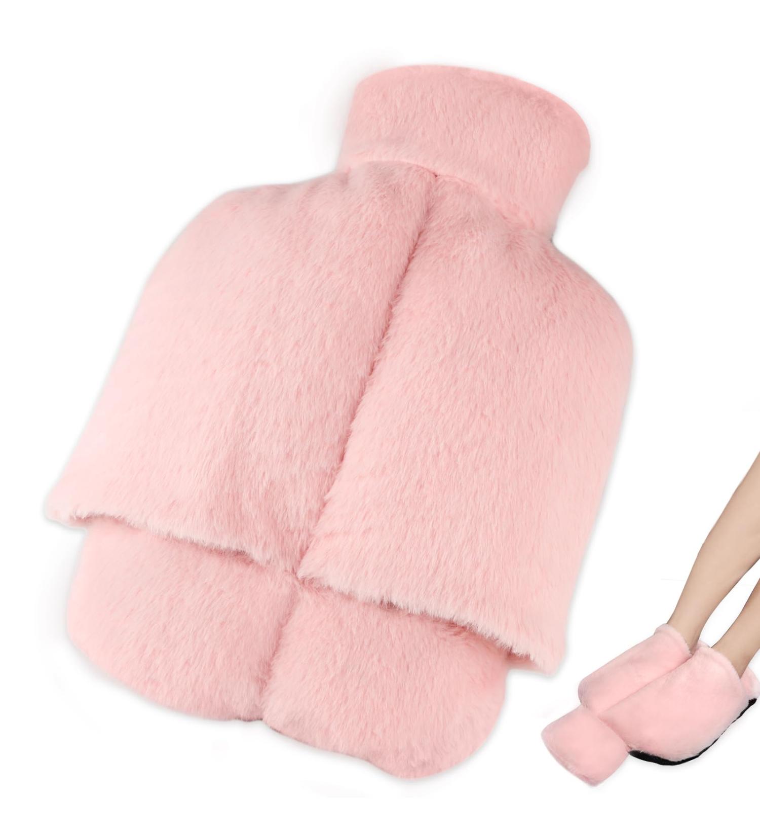 SWAWIS 2-in-1 Electric-Free Foot Warmers | Heat Bottle for Feet | Soft & Convenient Heated Foot Warmer for Adults (Pink 40x36cm) - Buy Online on GoSupps.com