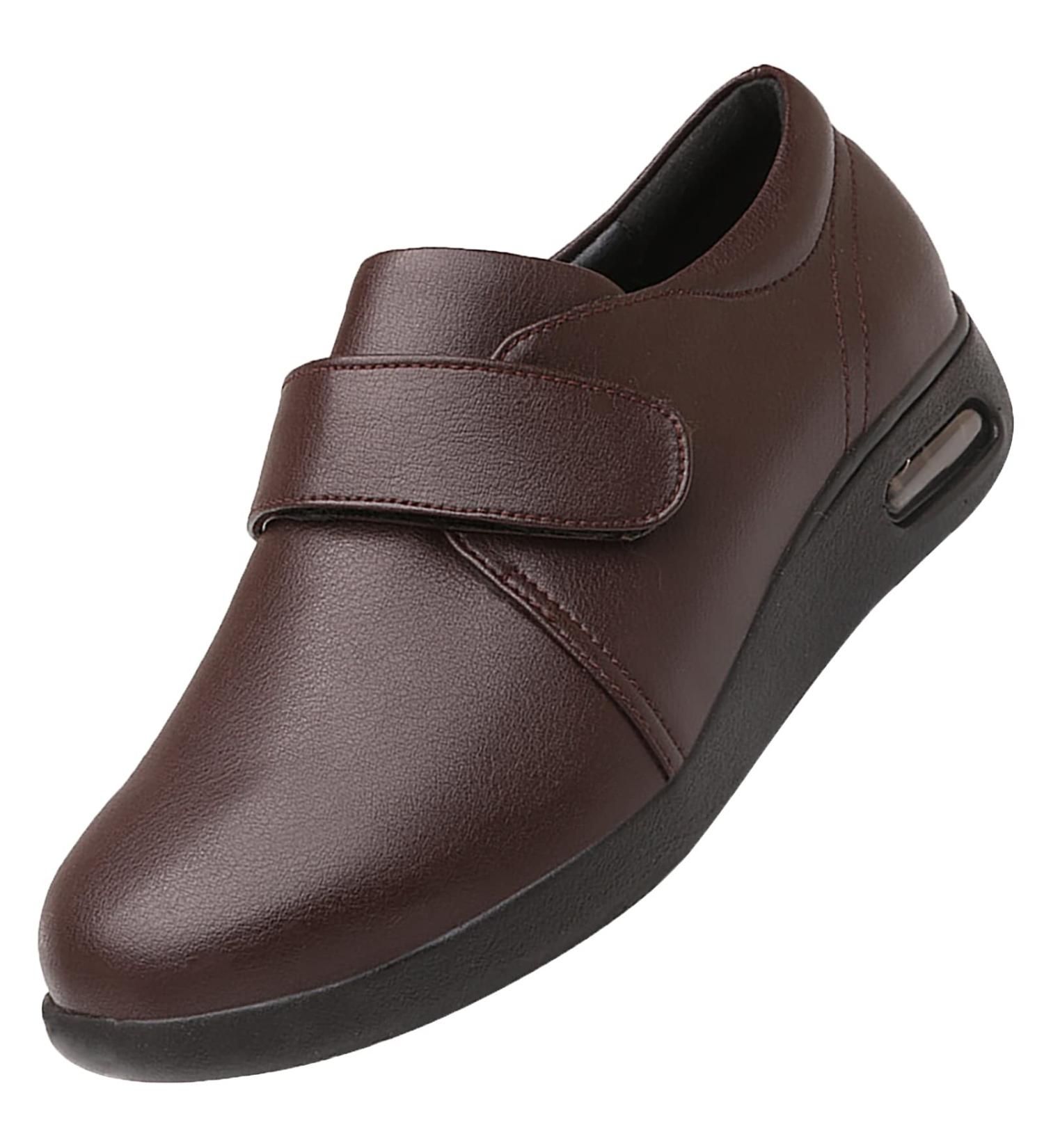 ALASON Women's Diabetic Slippers - Stylish Extra Wide Width Shoes for Walking & Edema Relief - Brown, Size 8 Wide - Buy Online on GoSupps.com