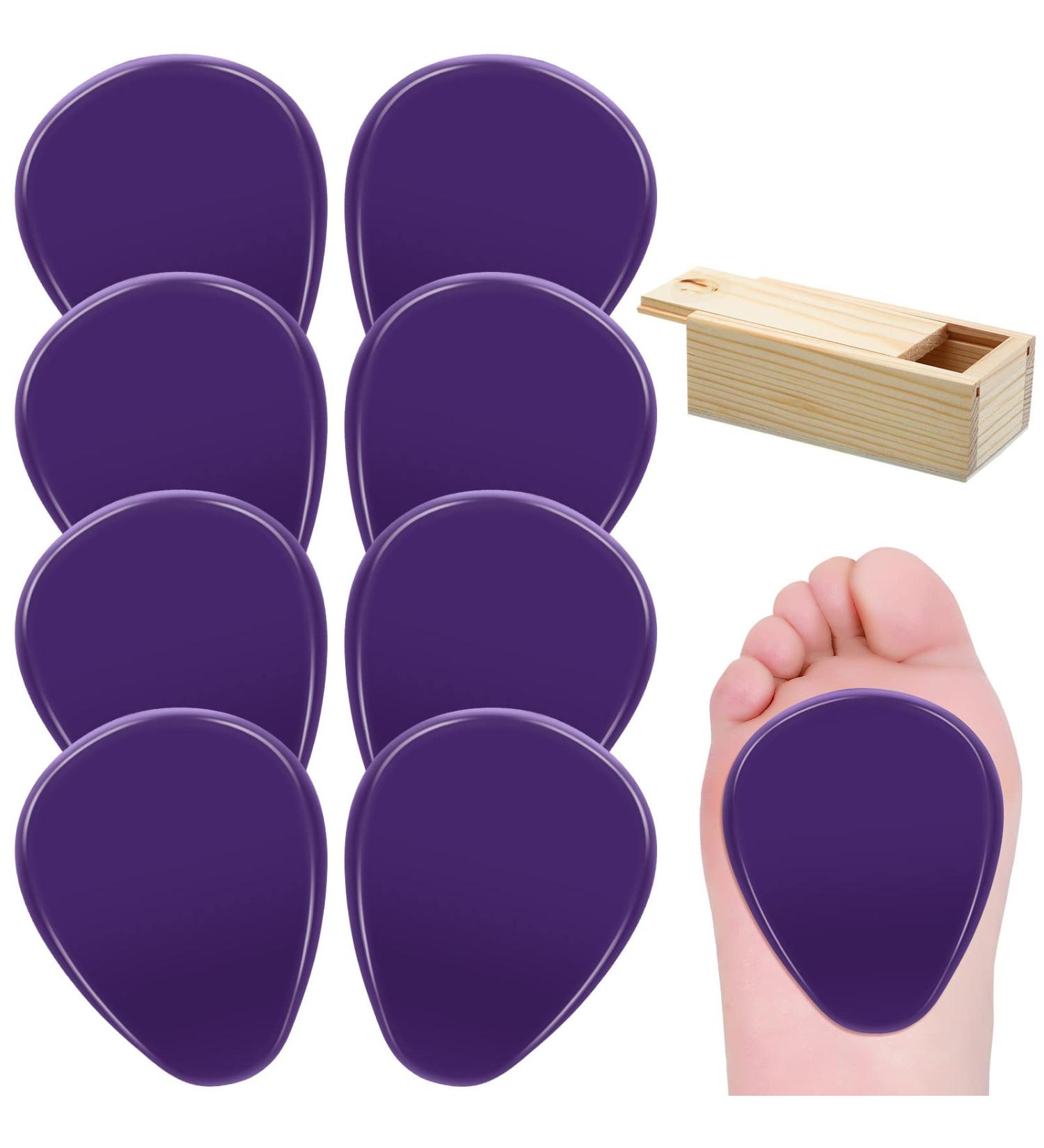 Buy Mepase 8 Pieces Gel Ball of Foot Cushions - Metatarsal Pads for Pain Relief | Clear & Soft Forefoot Cushioning for Men & Women with Storage Box (Purple - Buy Online on GoSupps.com